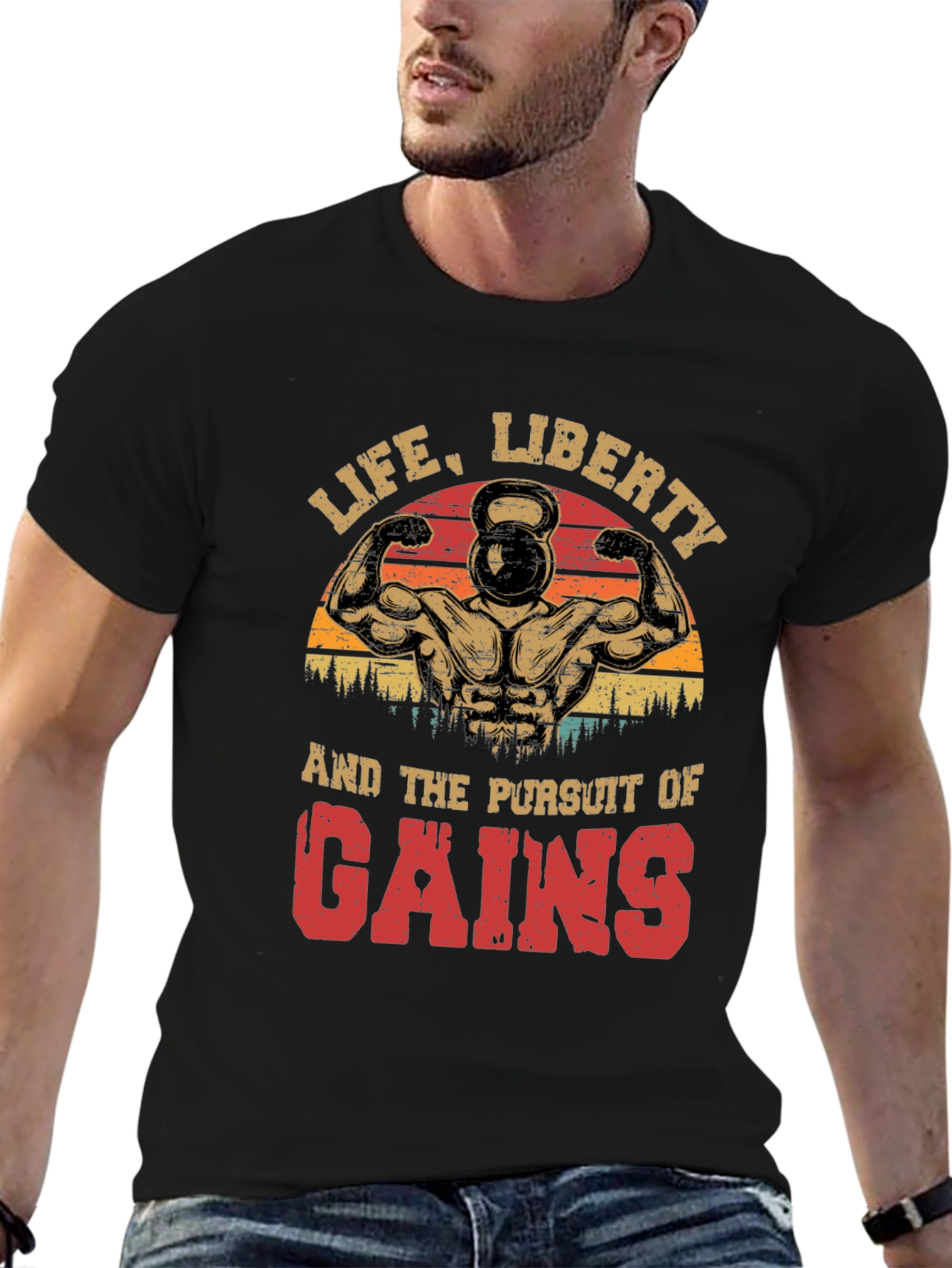 Black Life, Liberty, Gains T-Shirt view 6