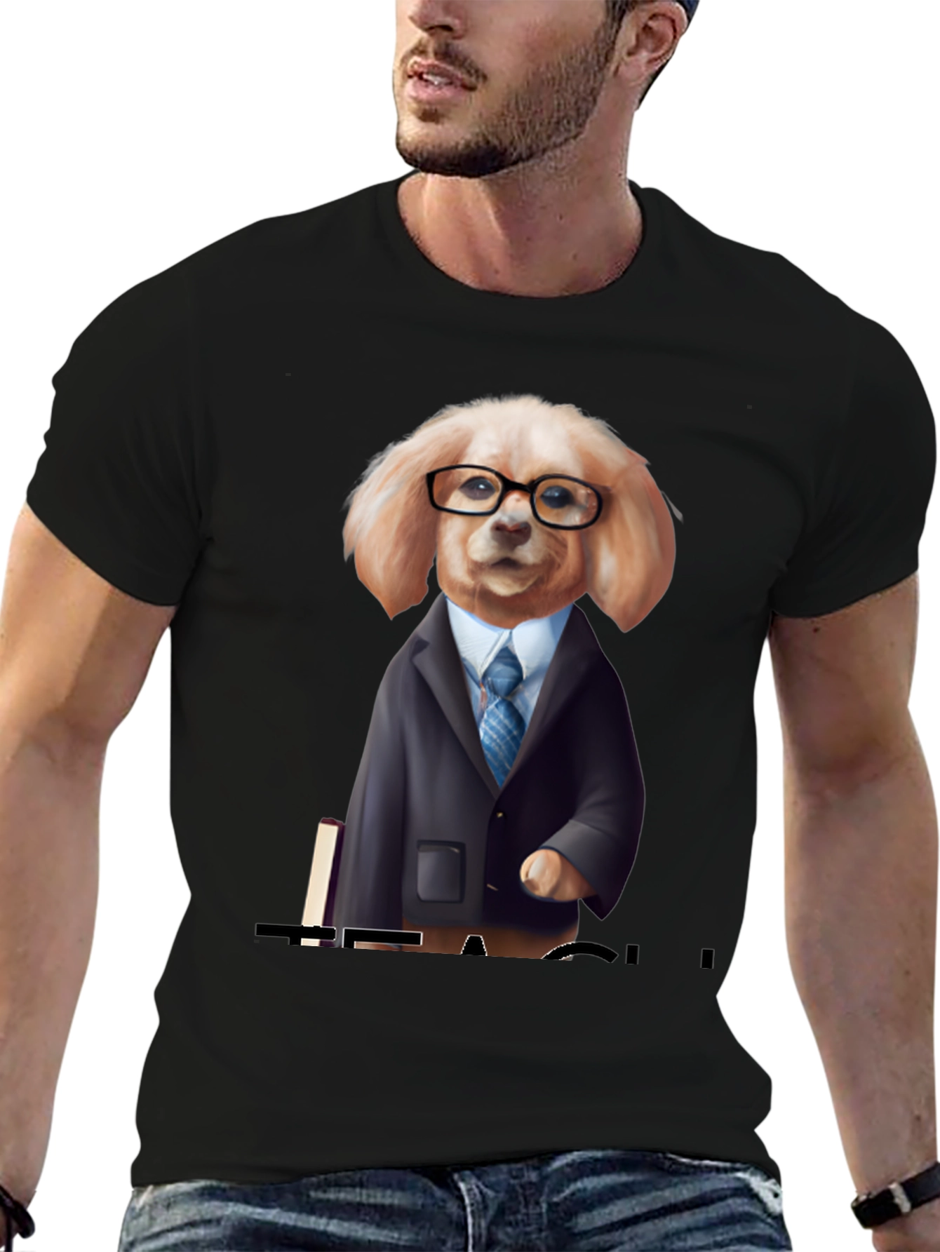 Black Dog Boss T-Shirt - Funny Business Casual Canine Tee view 6