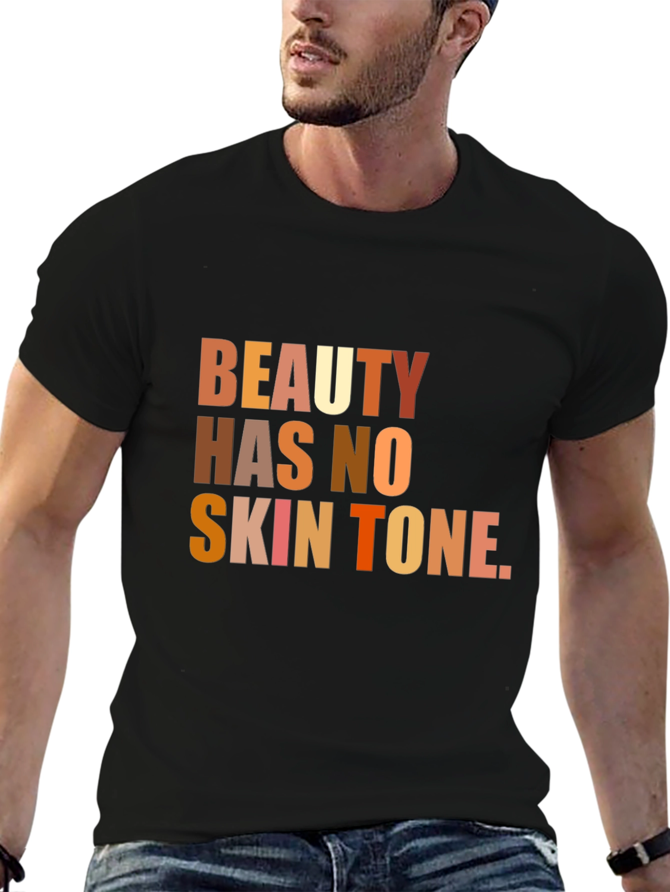 Black Beauty Has No Skin Tone Graphic T-Shirt - Black view 6