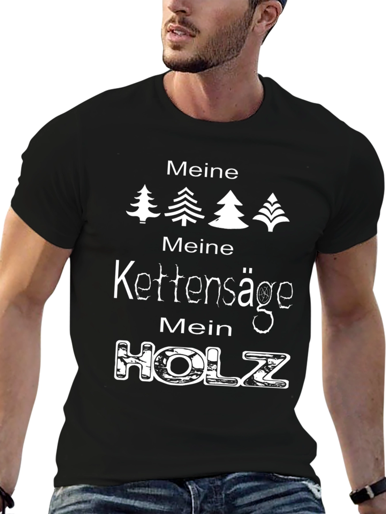 Black Meine Kettensäge Mein Holz T-Shirt view 6