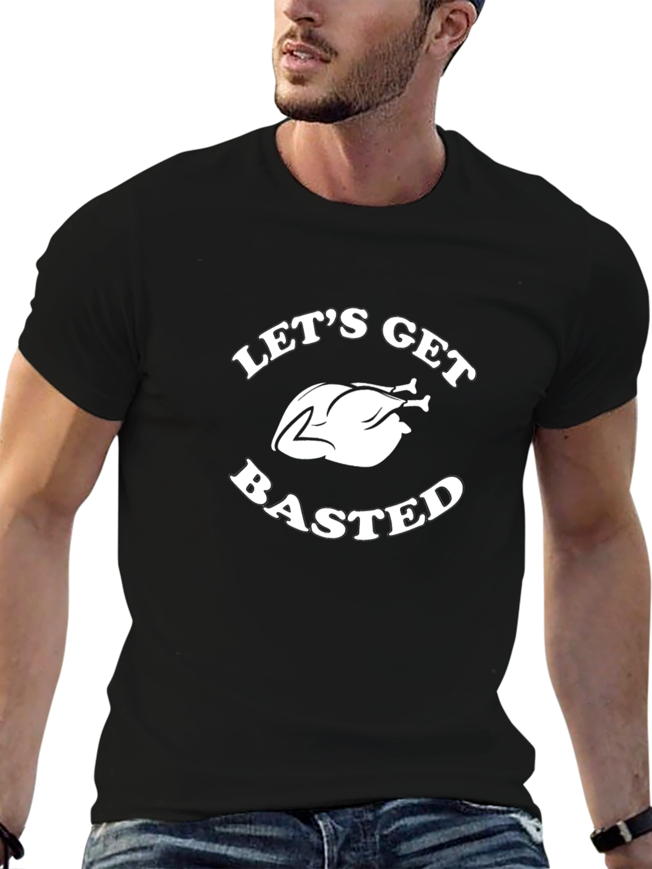 Black Let's Get Basted T-Shirt view 6