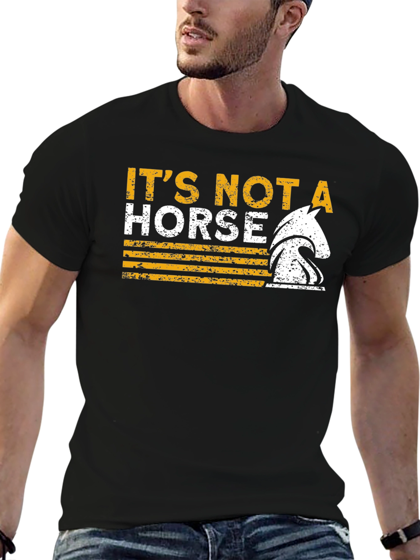 Black It's Not A Horse Chess T-Shirt view 6