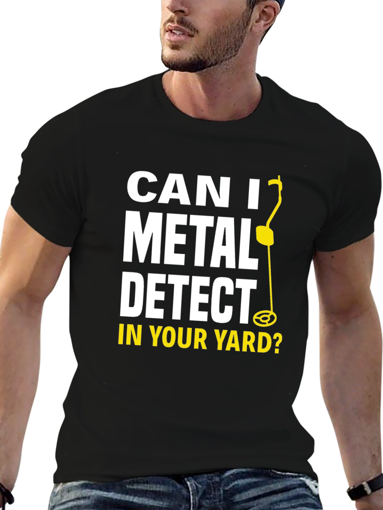 Black Metal Detecting Humor T-Shirt view 6