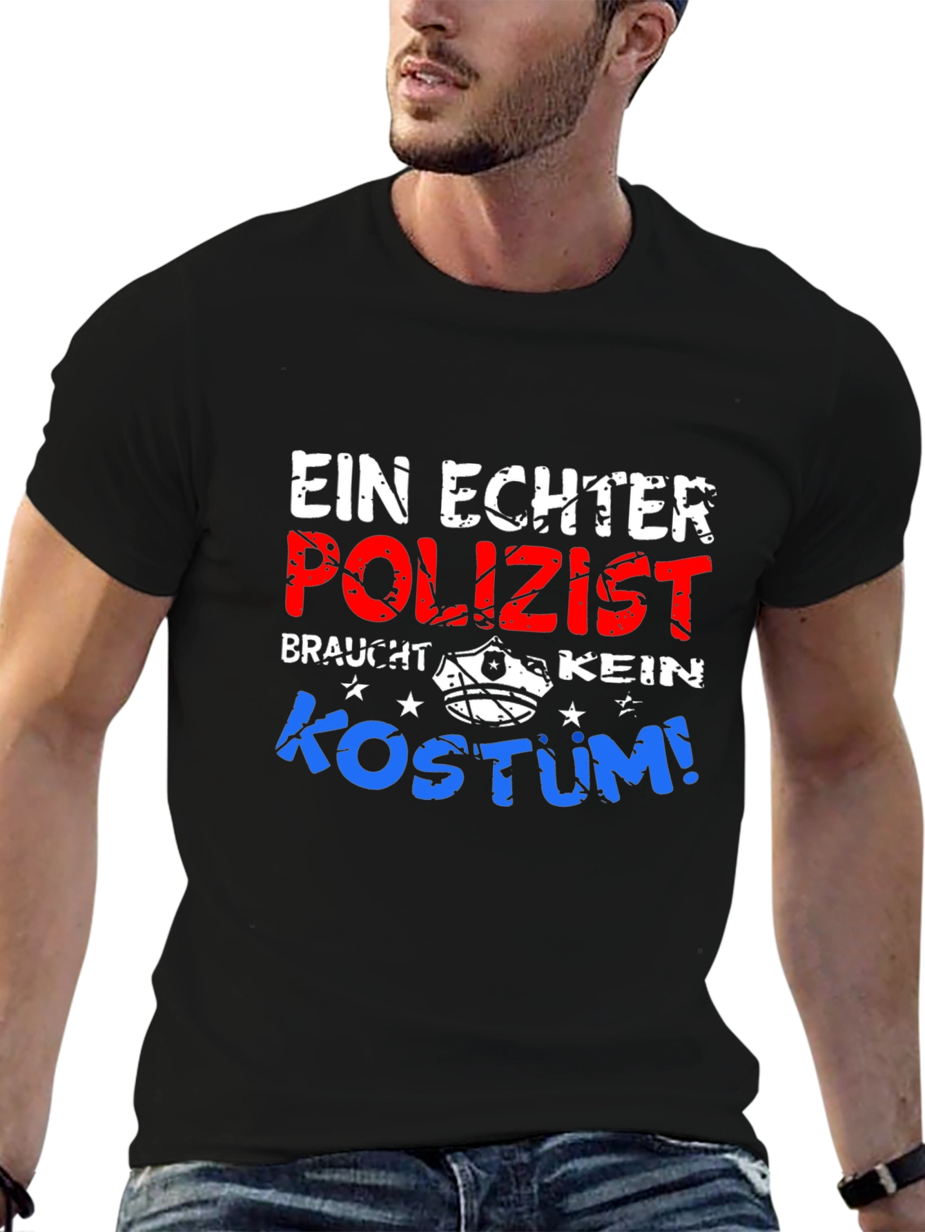 Black Ein Echter Polizist T-Shirt view 6