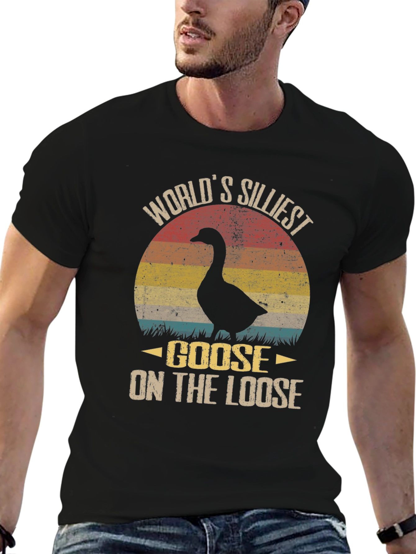 Black World's Silliest Goose T-Shirt view 6