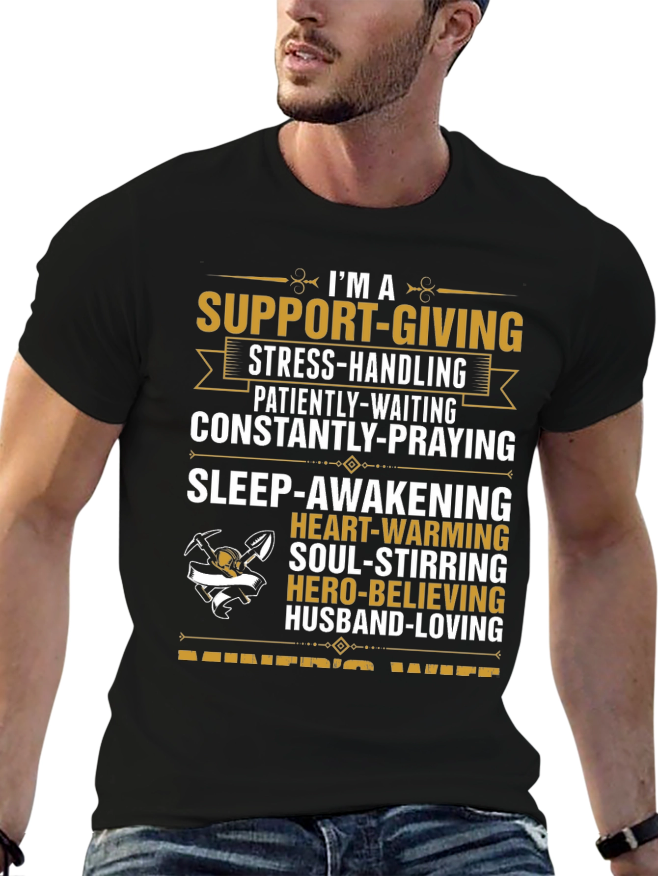 Black Miner's Wife Graphic Tee - Support-Giving, Hero-Believing view 6