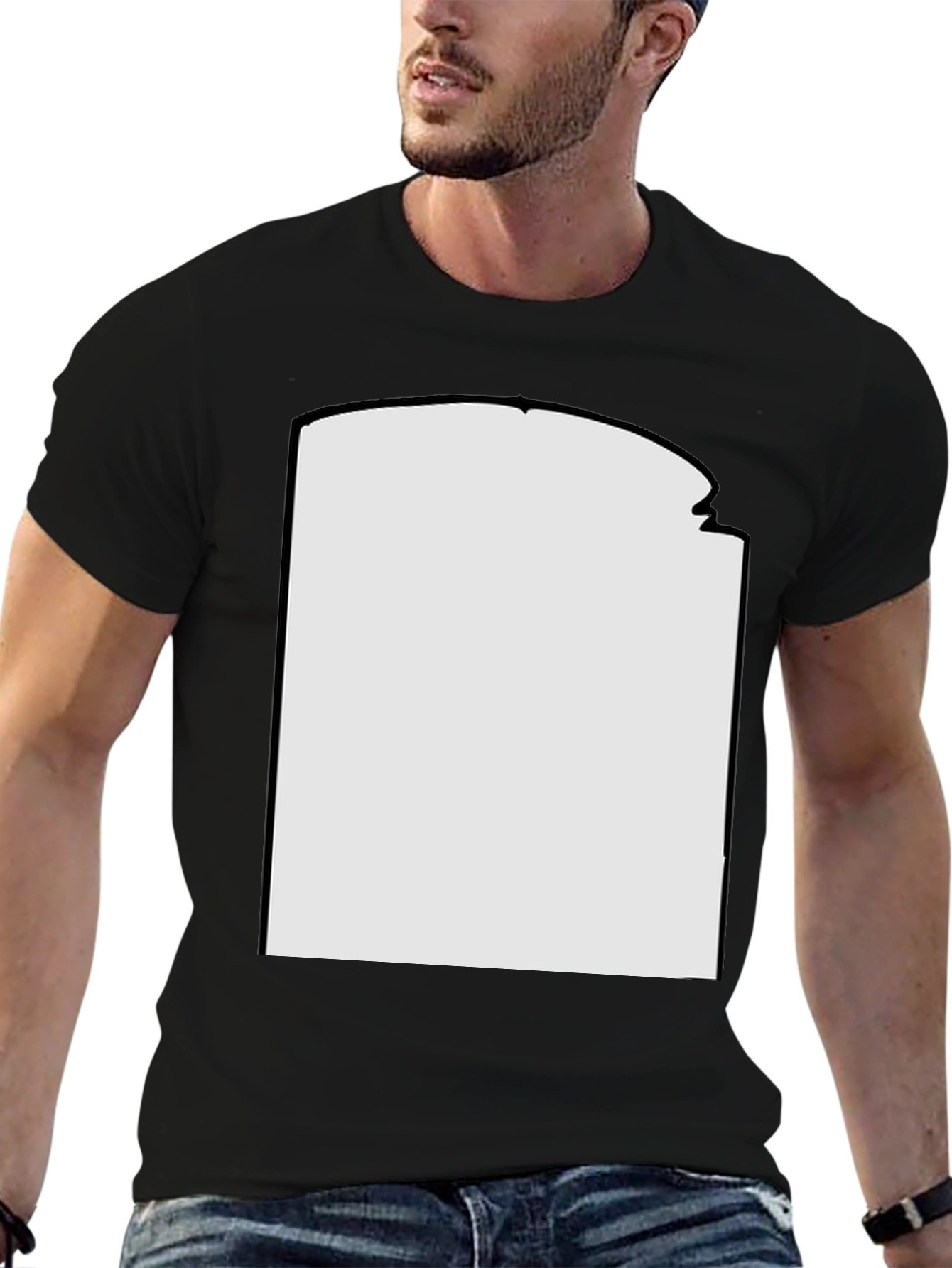 Black Blank Graphic Tee - Customizable Design Space view 6