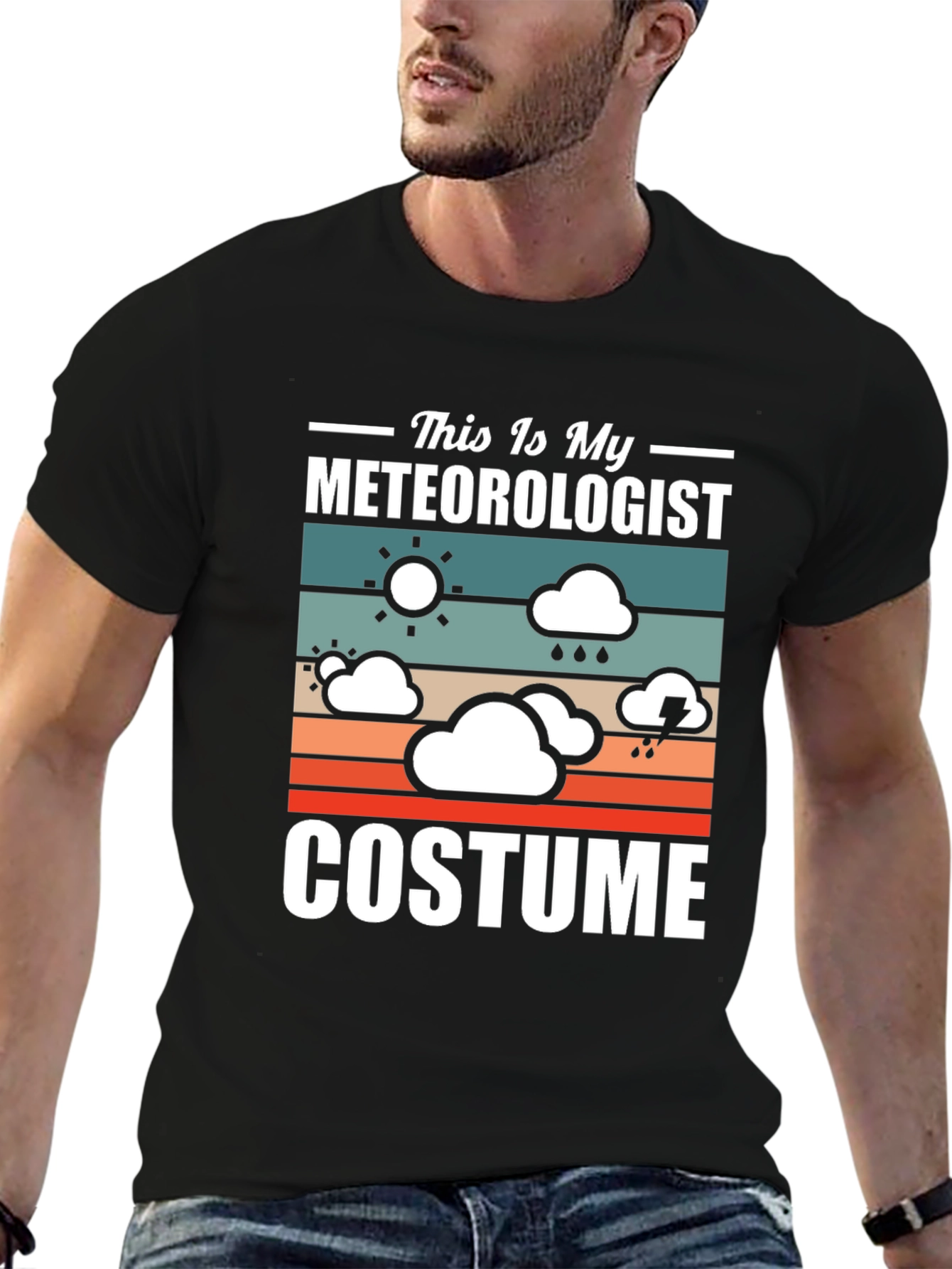 Black Meteorologist Costume T-Shirt - Funny Weather Tee view 6