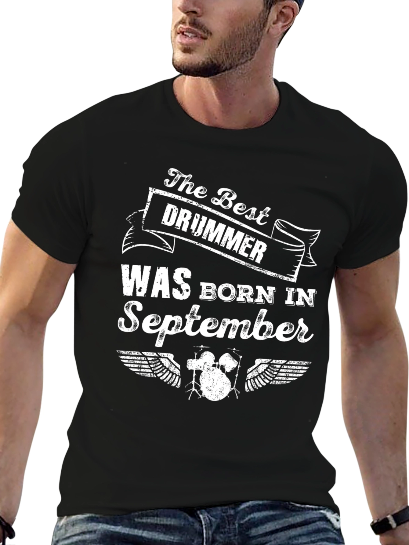 Black The Best Drummer Born in September T-Shirt view 6