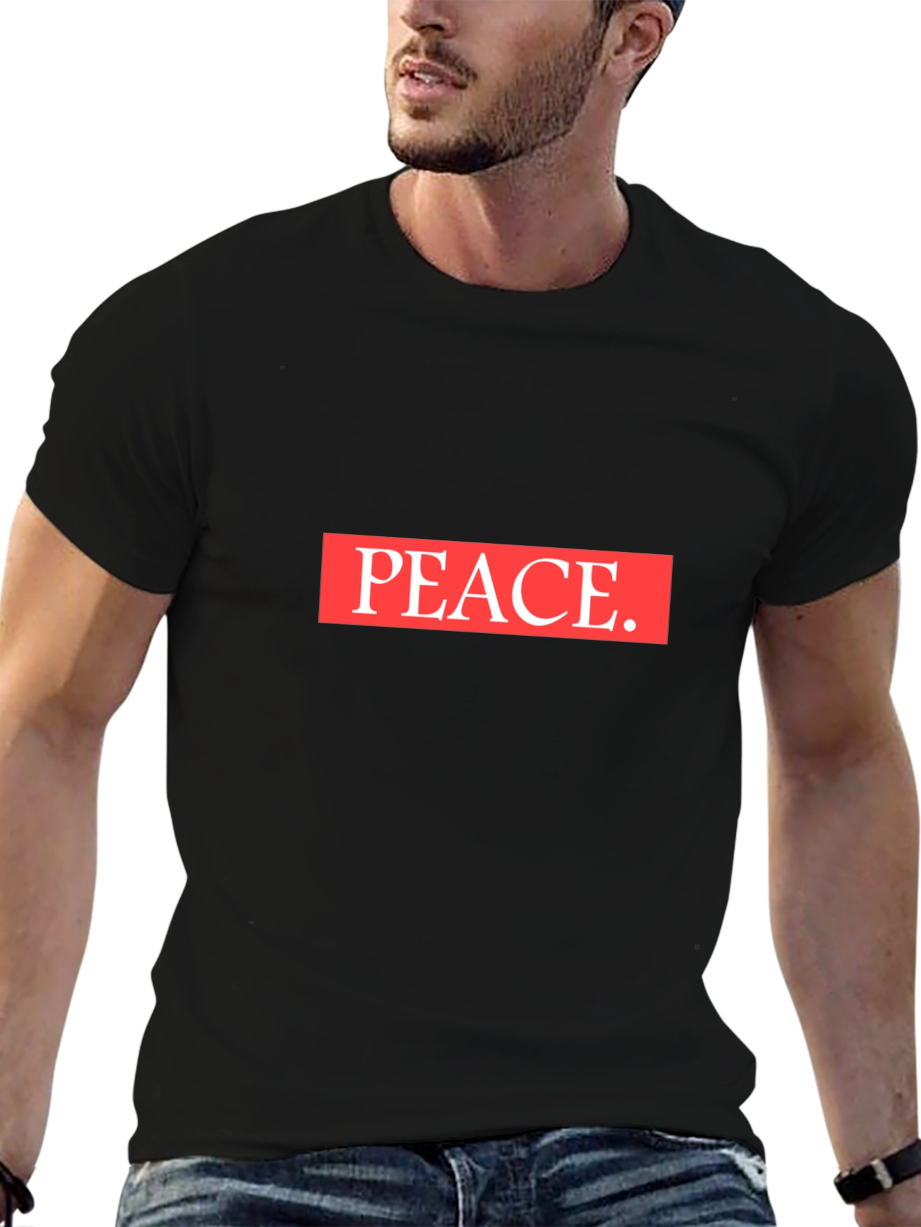 Black Peace Graphic Tee - Soft Cotton Casual Shirt view 6