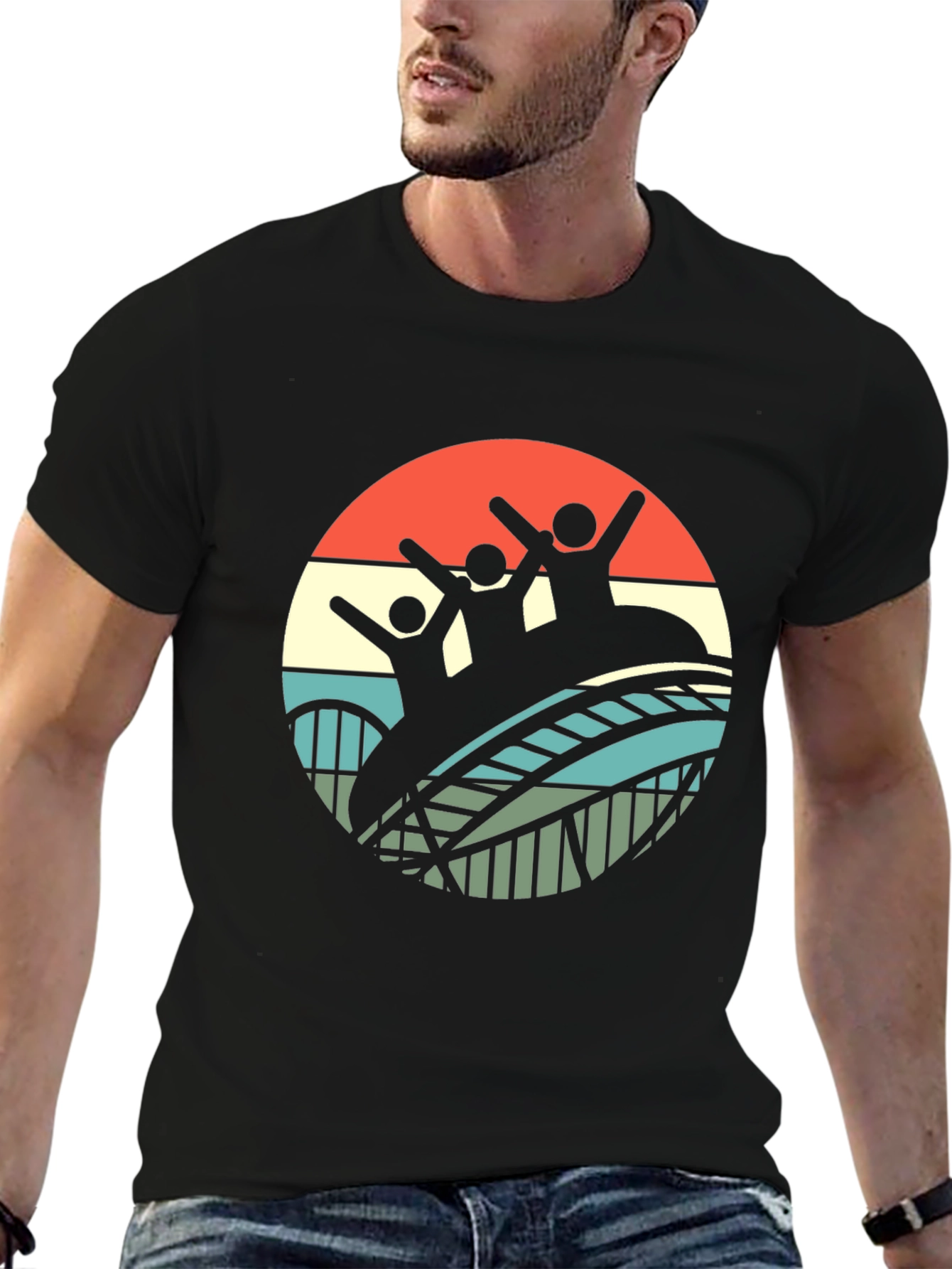 Black Retro Roller Coaster Ride T-Shirt - Black view 6