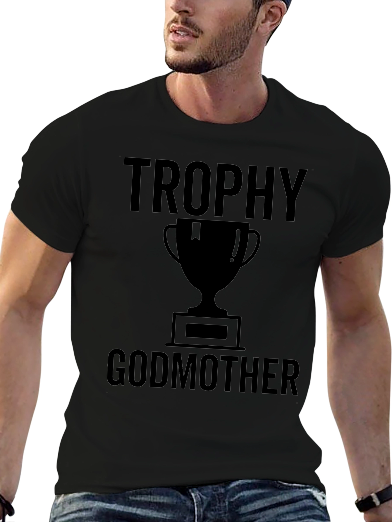 Black Trophy Godmother Graphic Tee - Black view 6