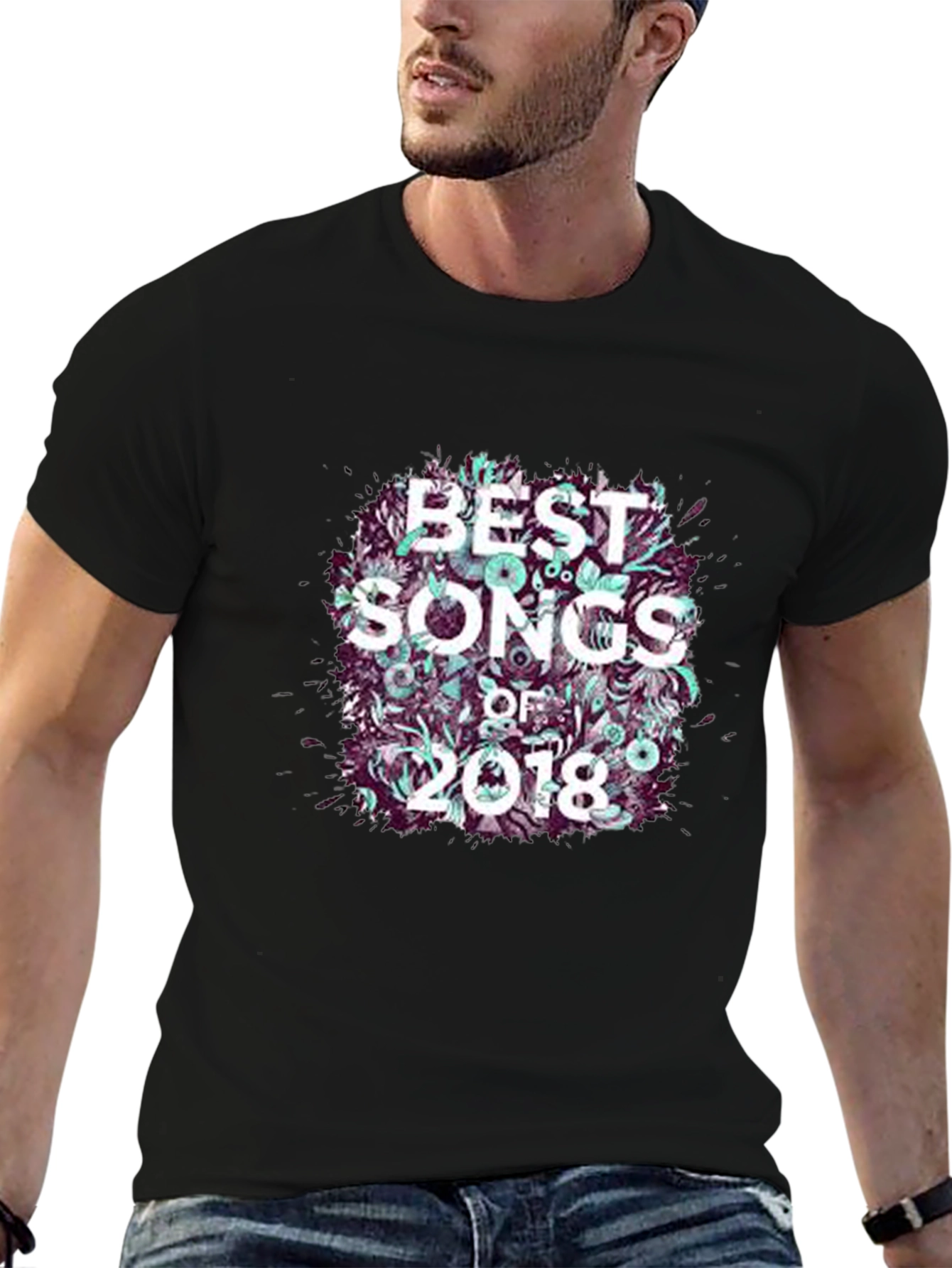 Black Best Songs of 2018 Graphic Tee - Black view 6