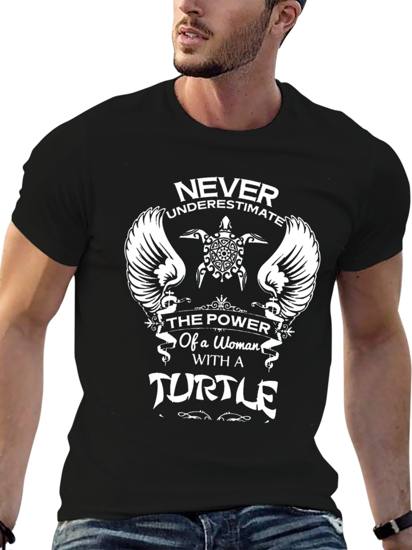 Black Never Underestimate Woman with Turtle T-Shirt view 6