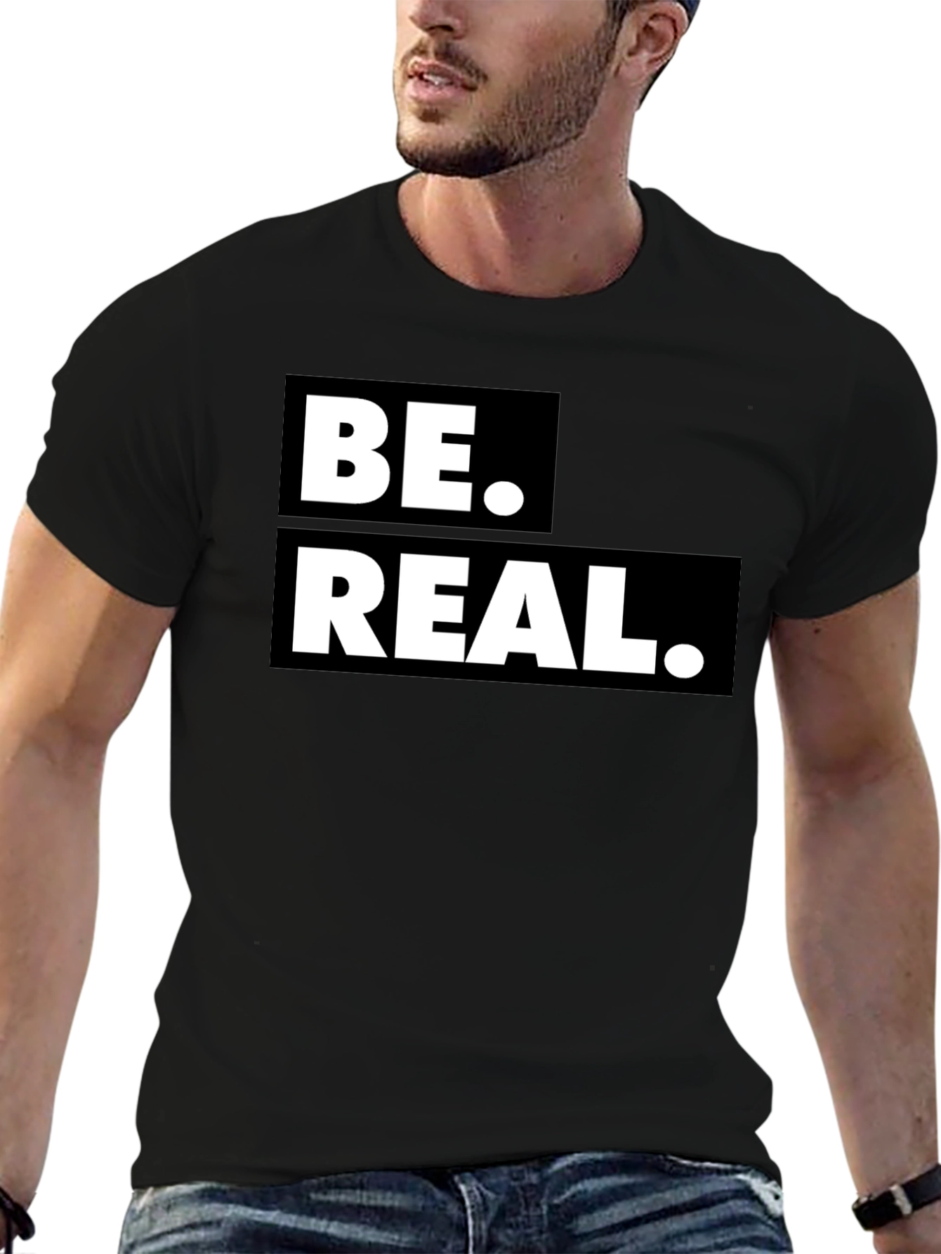 Black Be Real Graphic T-Shirt - Trendy Casual Tee view 6