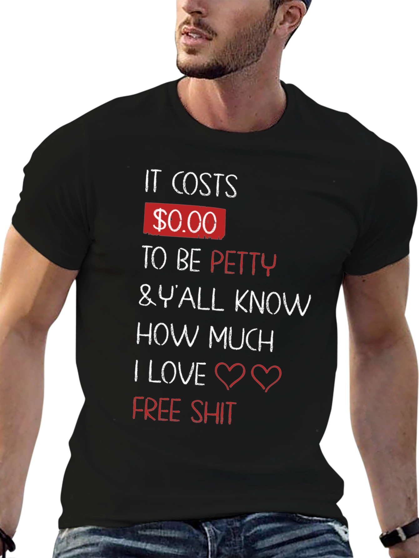 Black It Costs $0.00 To Be Petty T-Shirt view 6