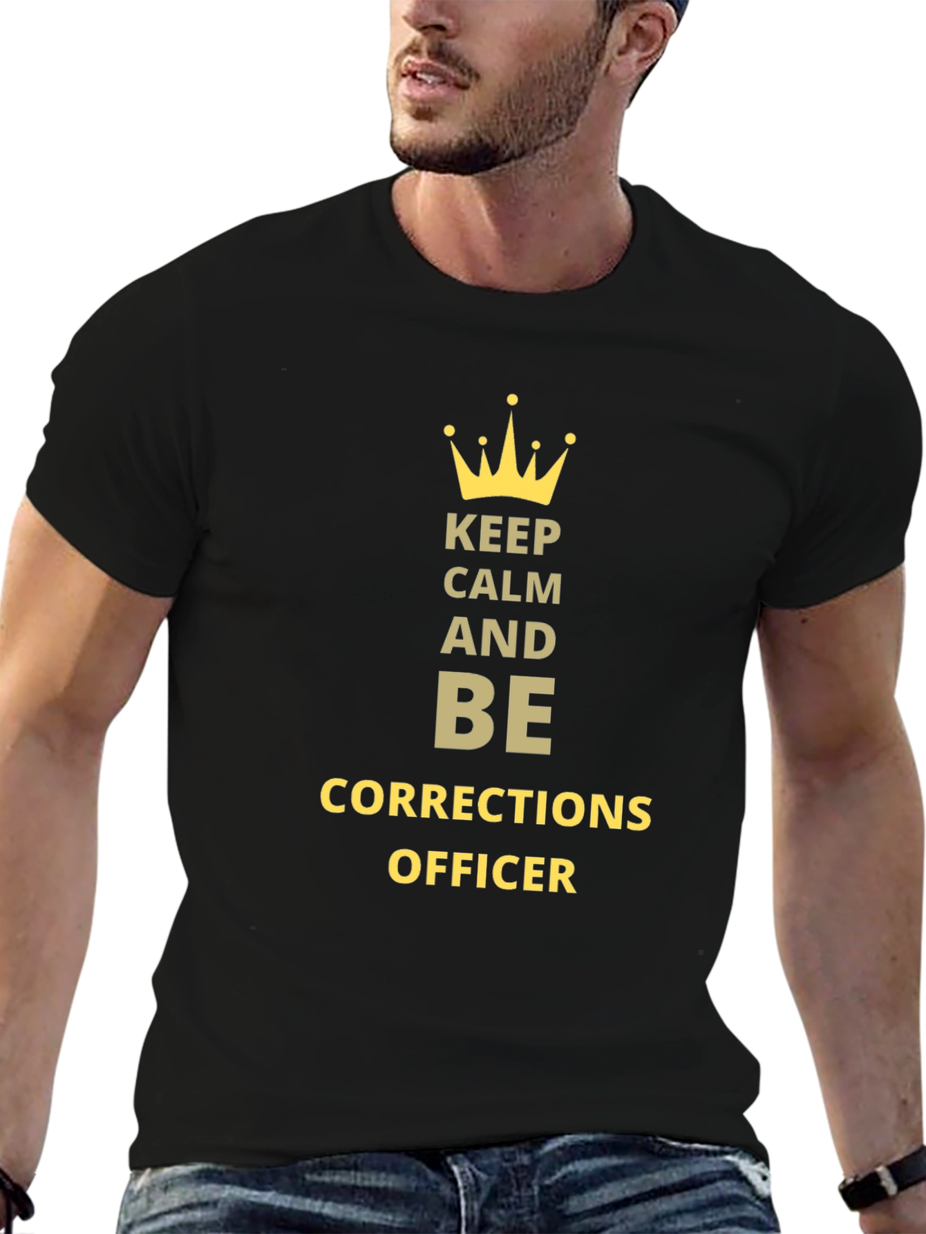 Black Keep Calm Corrections Officer Black Tee view 6