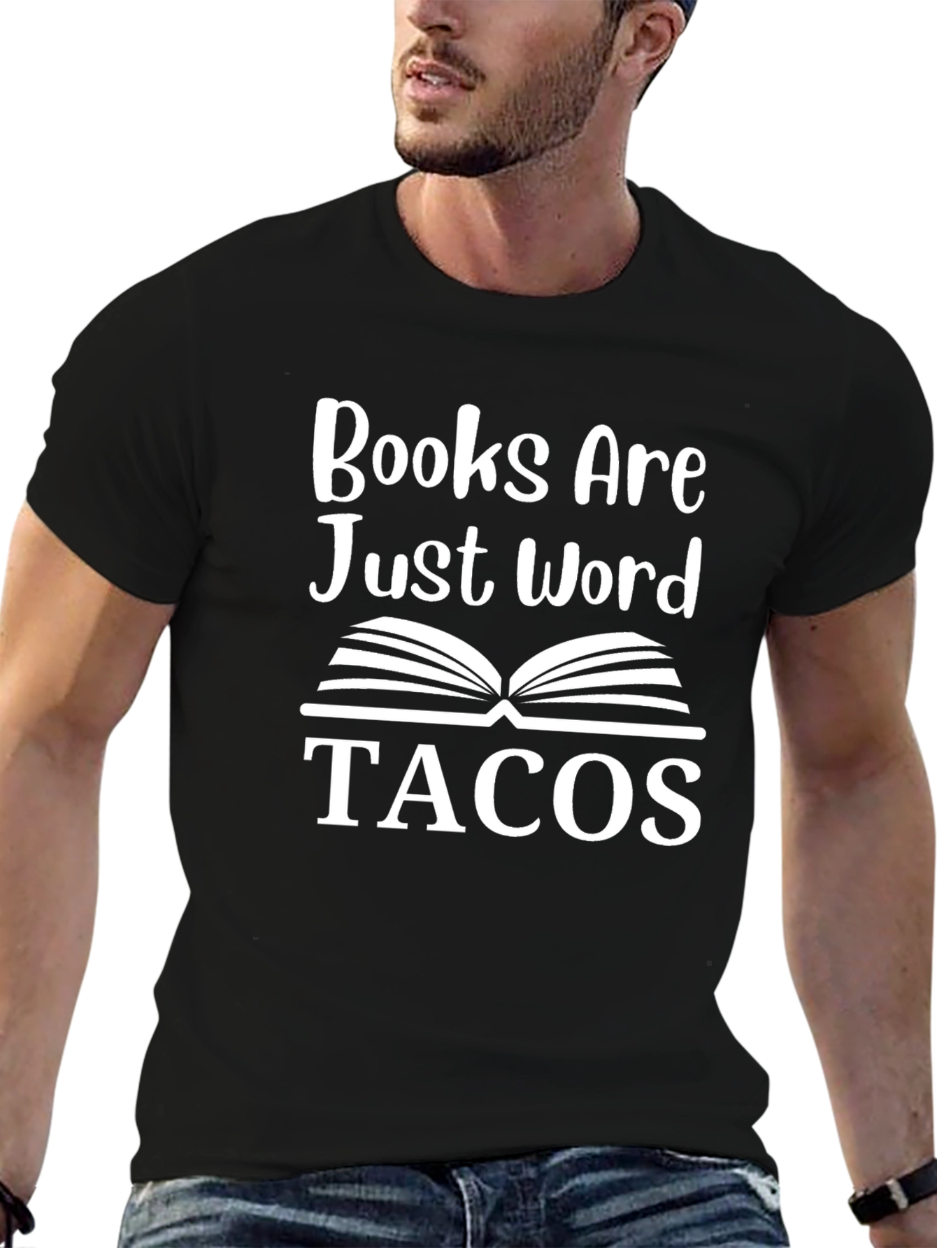 Black Books are Just Word Tacos Novelty T-Shirt view 6