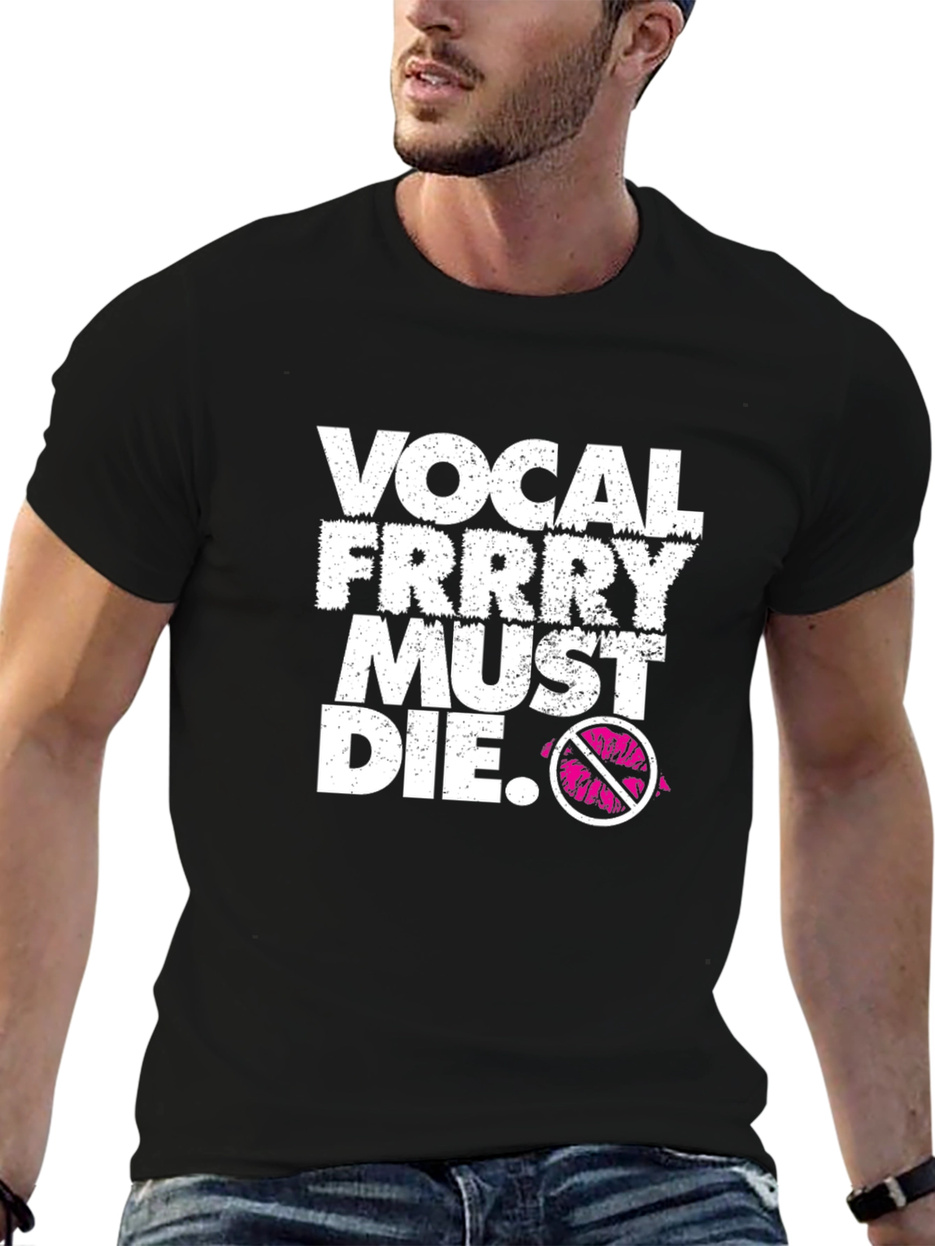 Black Vocal Frrry Must Die Black Graphic Tee view 6
