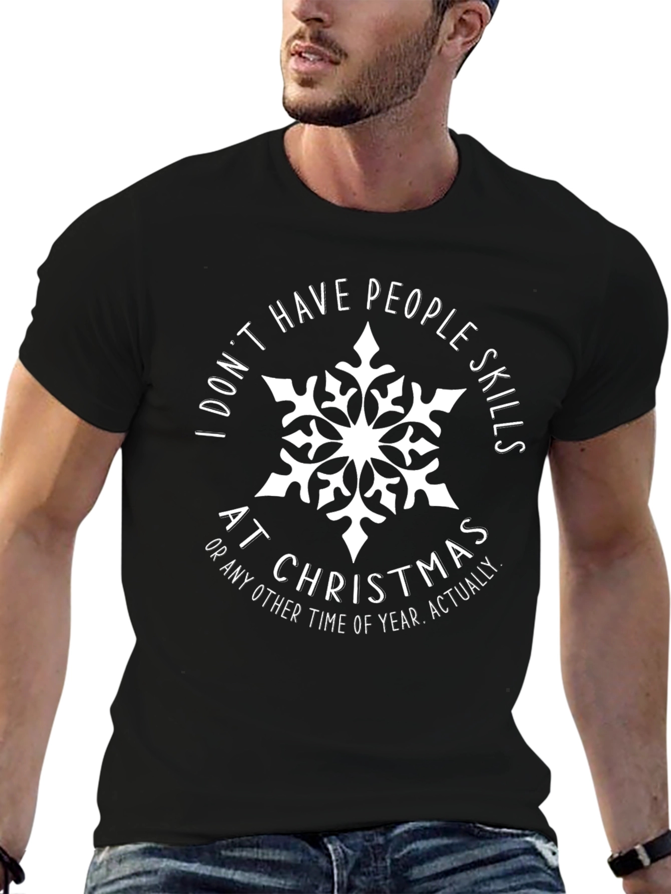 Humorous "No People Skills" Christmas T-Shirt - 6