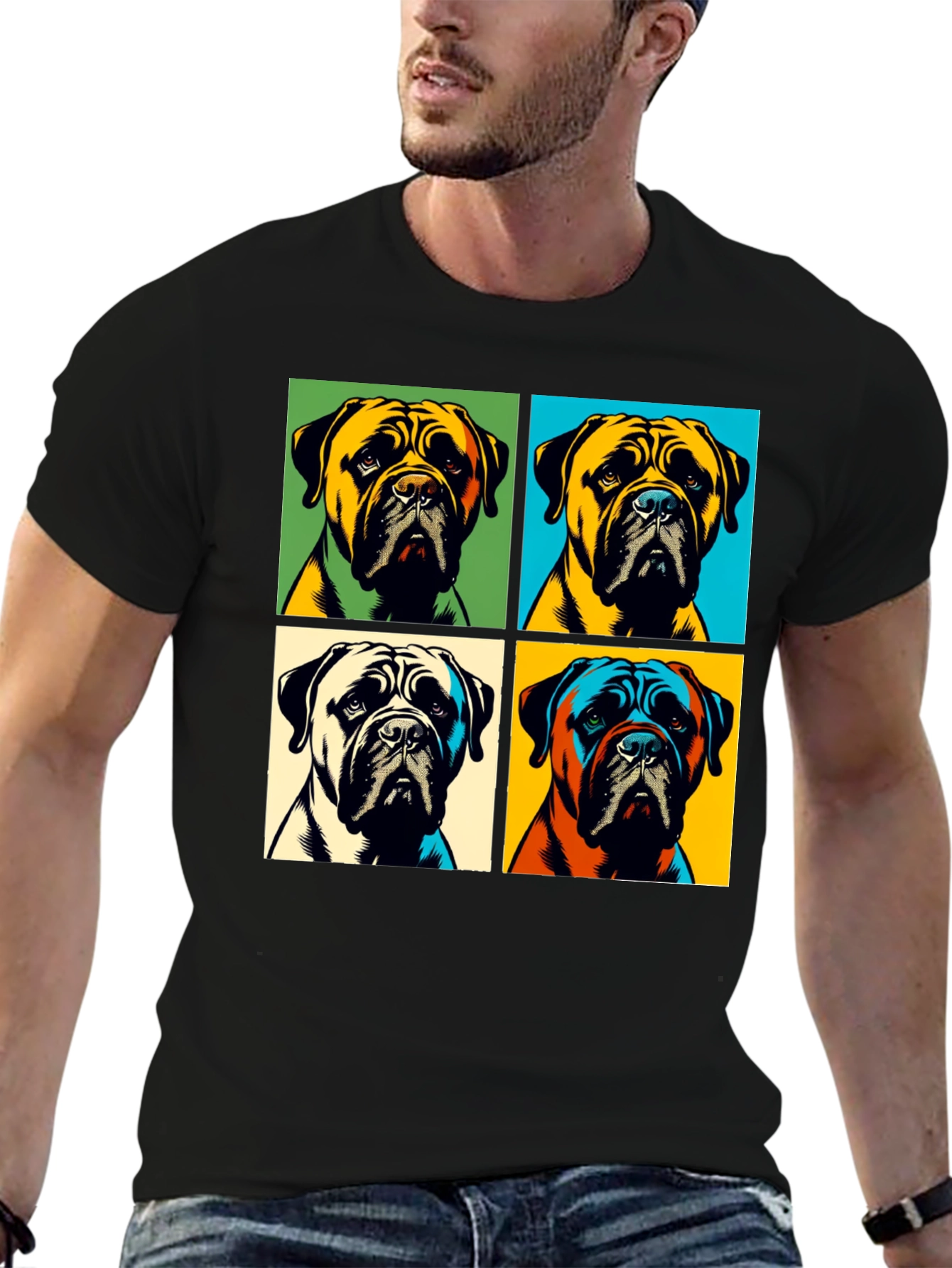 Black Pop Art Dog T-Shirt - Stylish Graphic Tee view 6