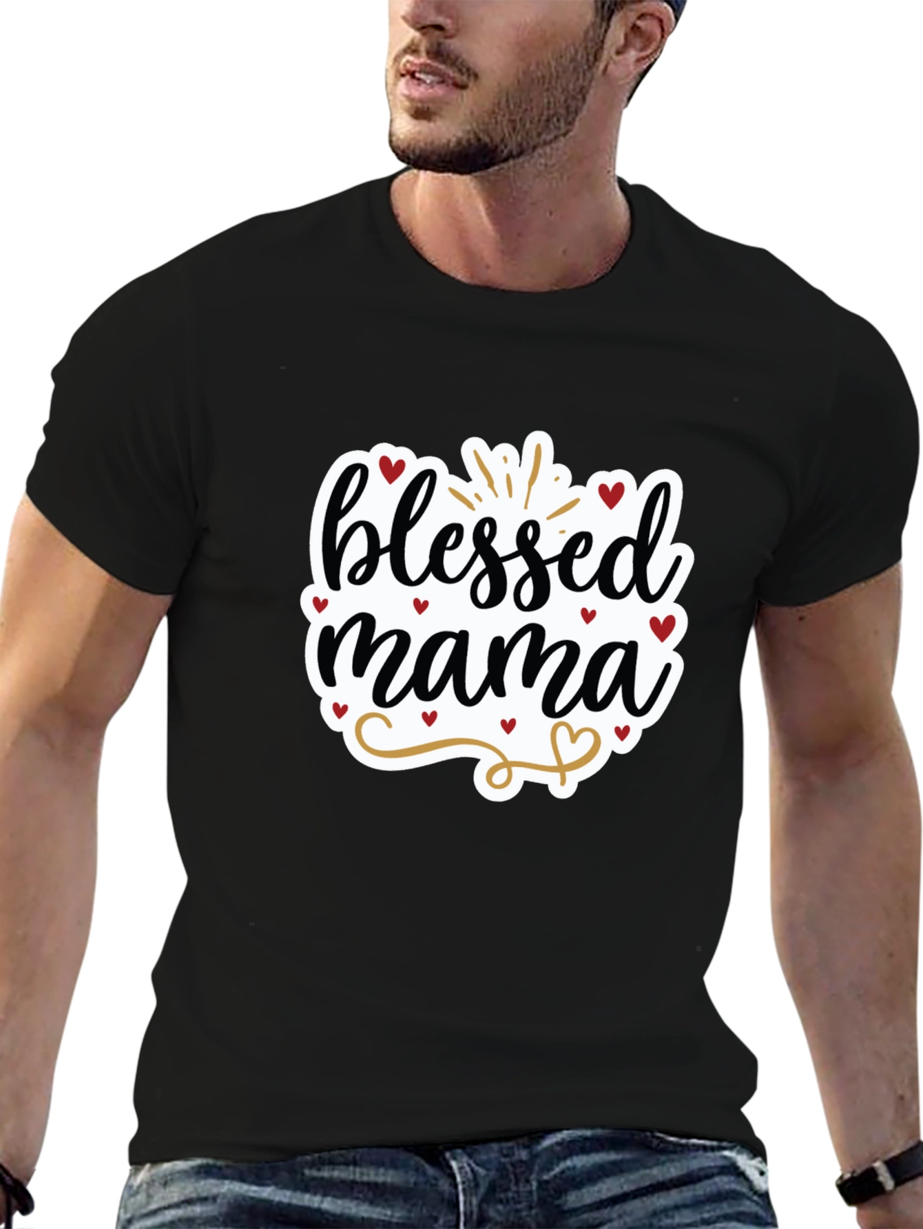 Black Blessed Mama Graphic Tee view 6