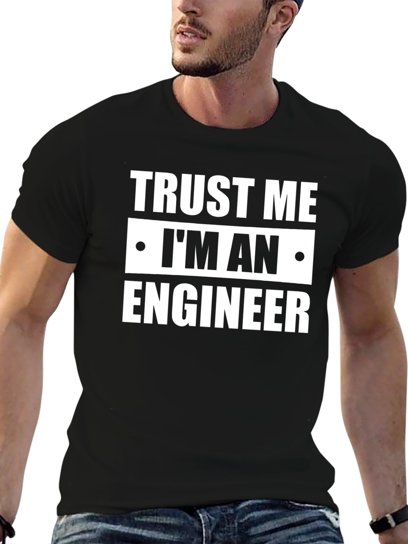 Black Trust Me I'm An Engineer T-Shirt view 6