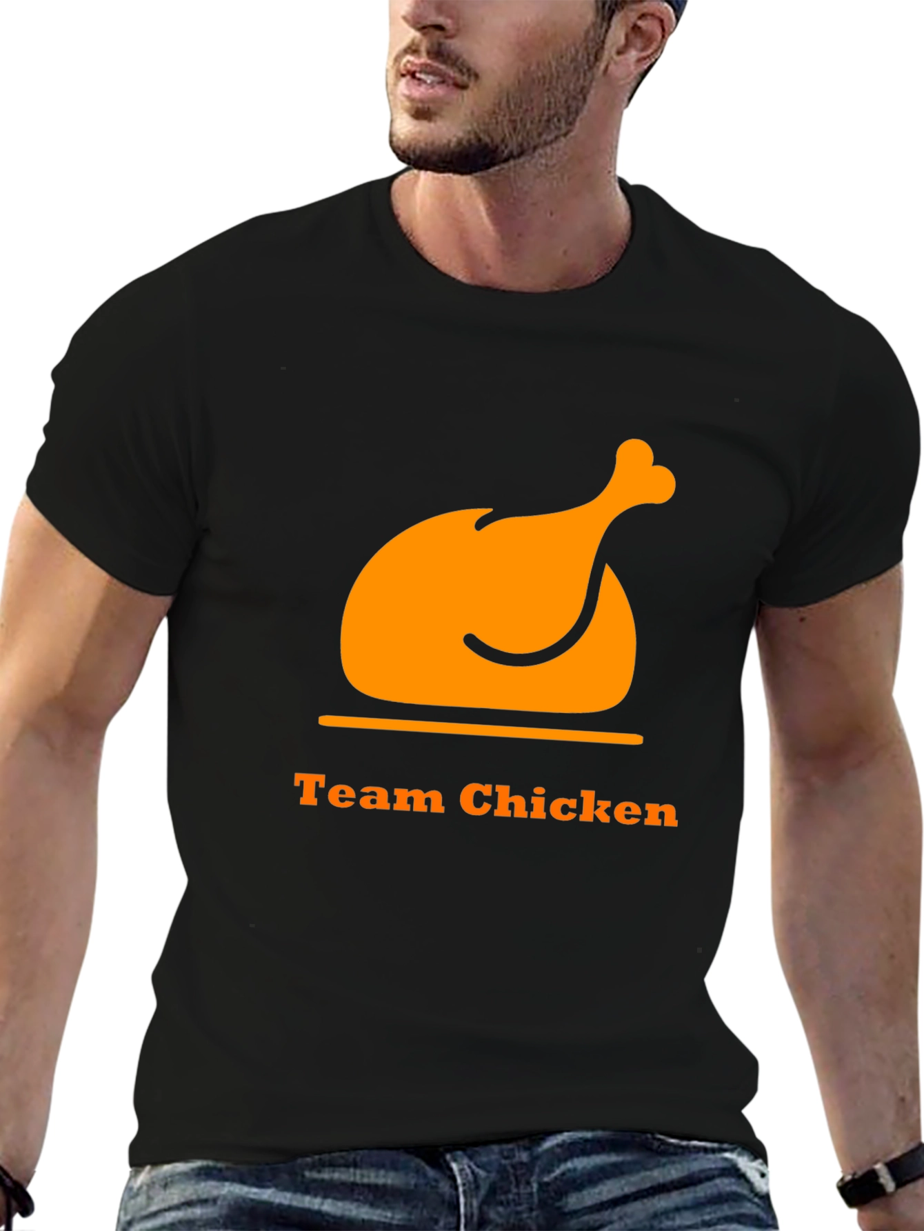 Black Team Chicken T-Shirt - Funny Cookout Apparel view 6