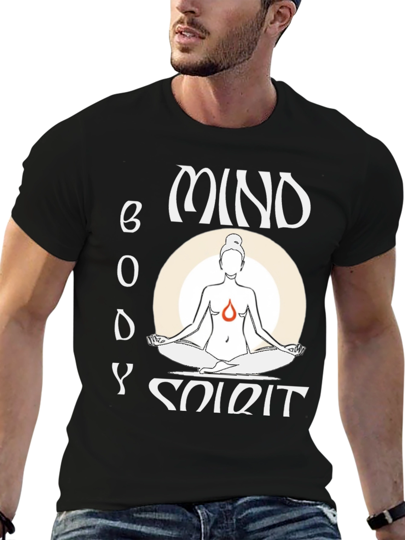 Black Mind Body Spirit Yoga T-Shirt view 6
