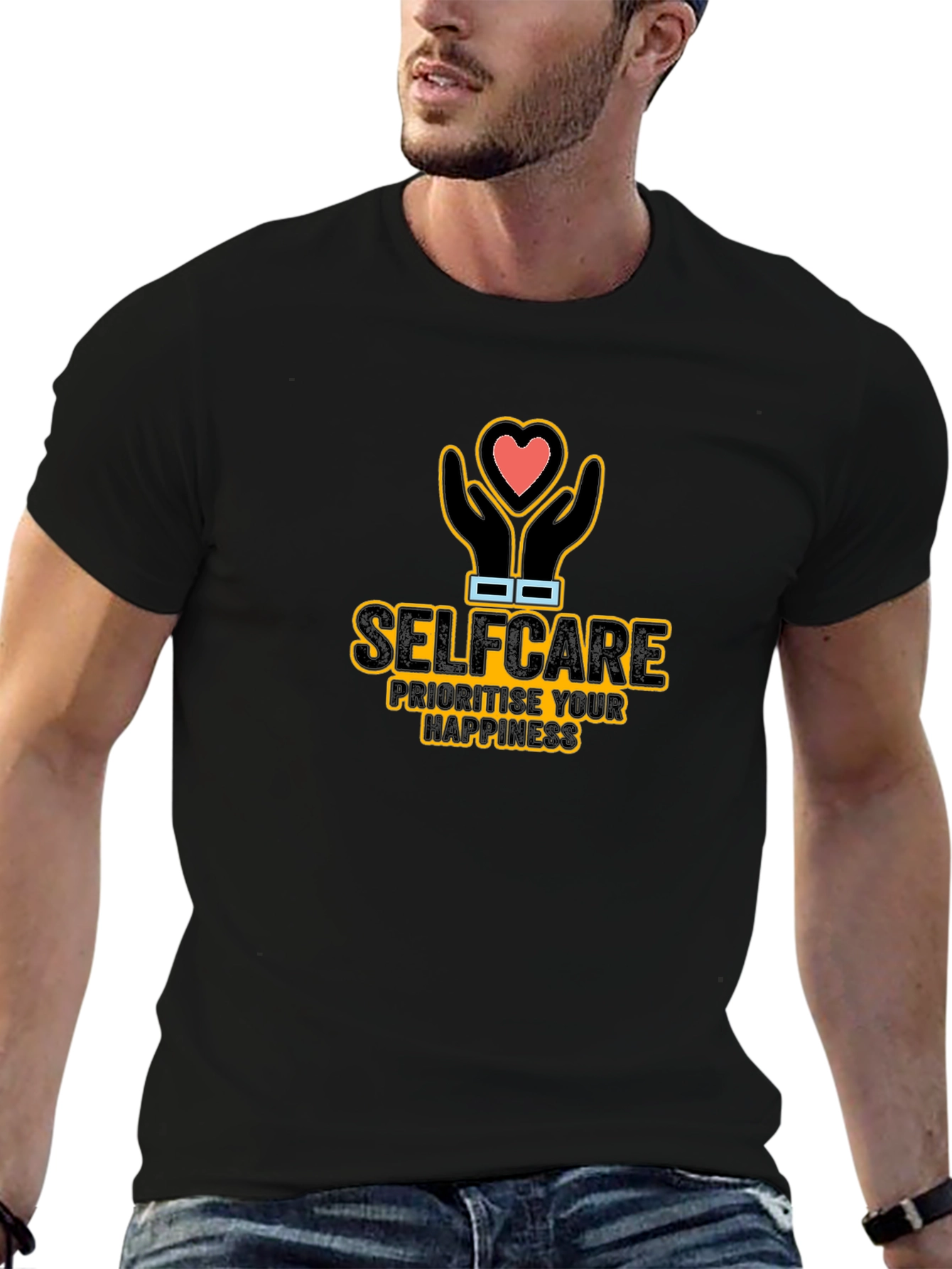 Black Selfcare Graphic Tee - Prioritize Your Happiness view 6
