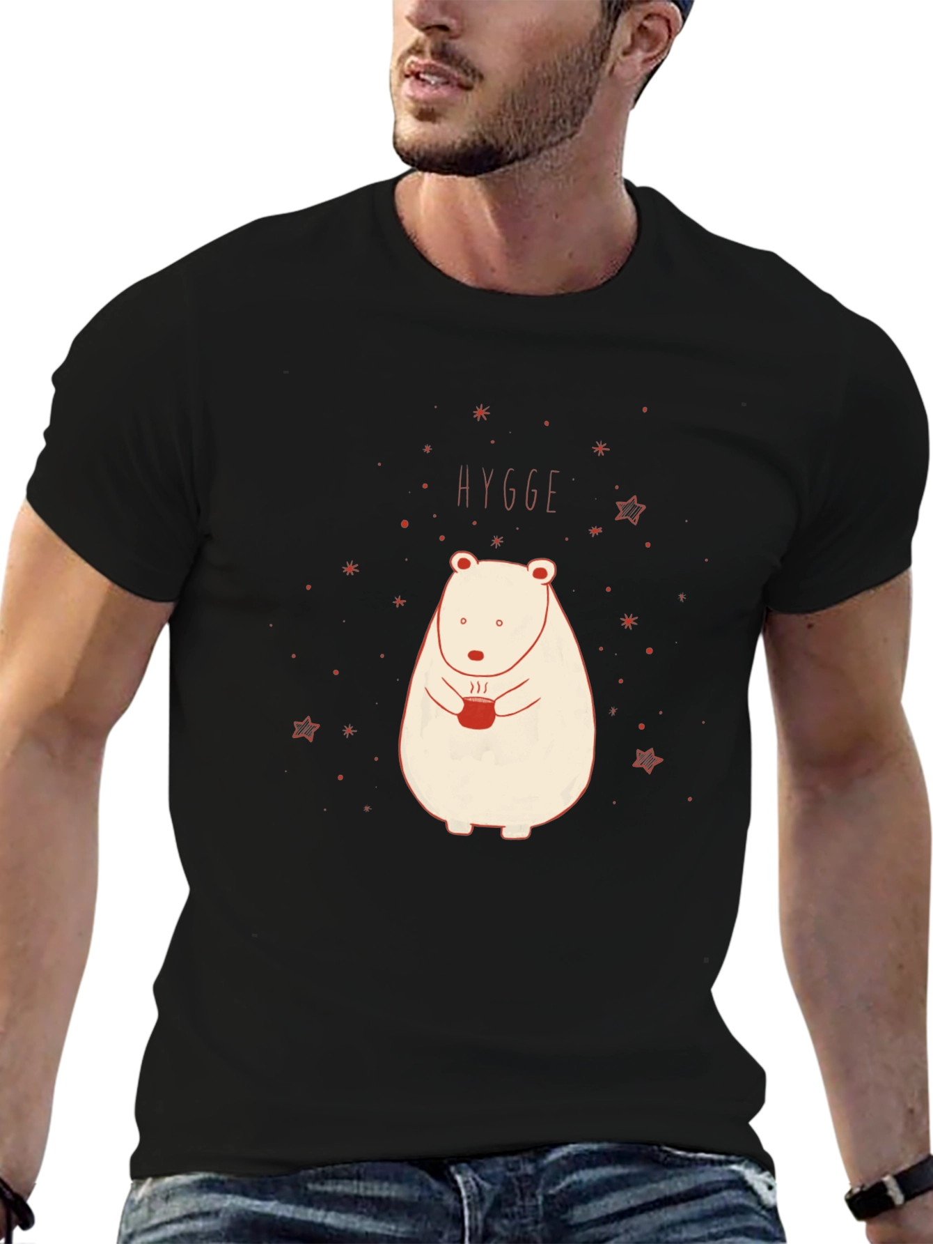Black Hygge Bear T-Shirt - Cozy Comfort view 6