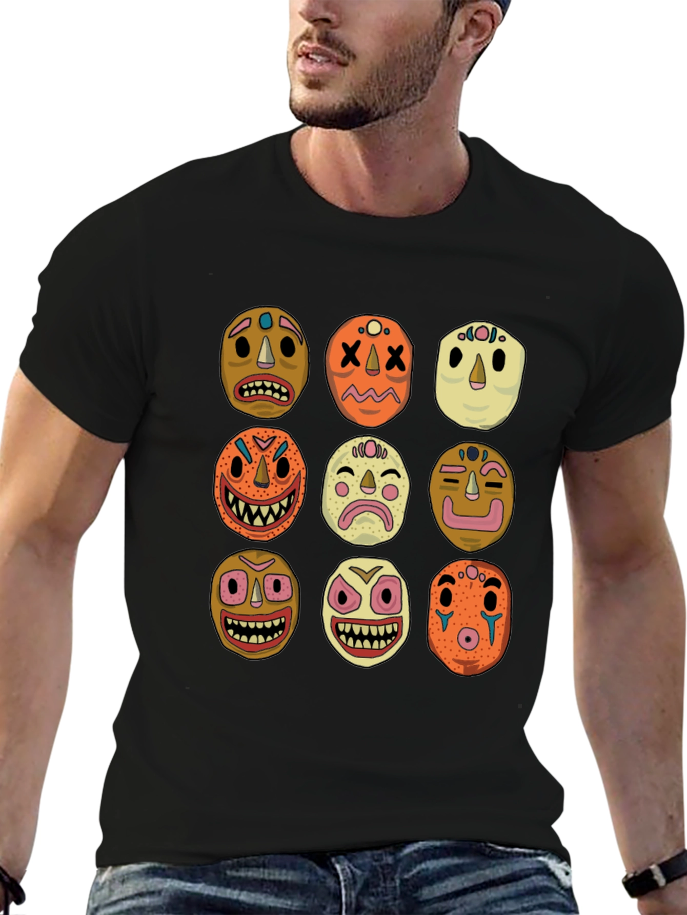 Black Masks Graphic Tee - Unique Design! view 6