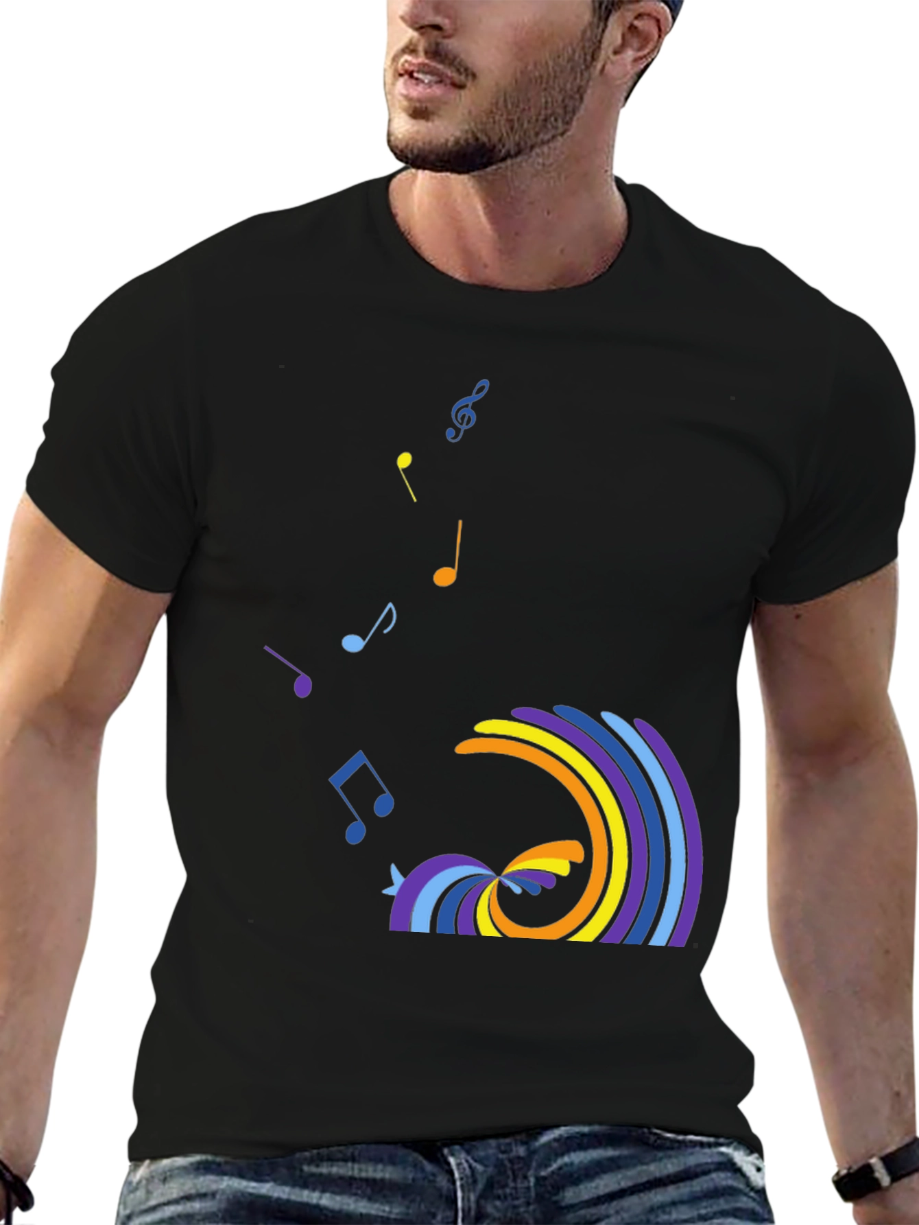 Black Musical Wave Graphic Tee view 6