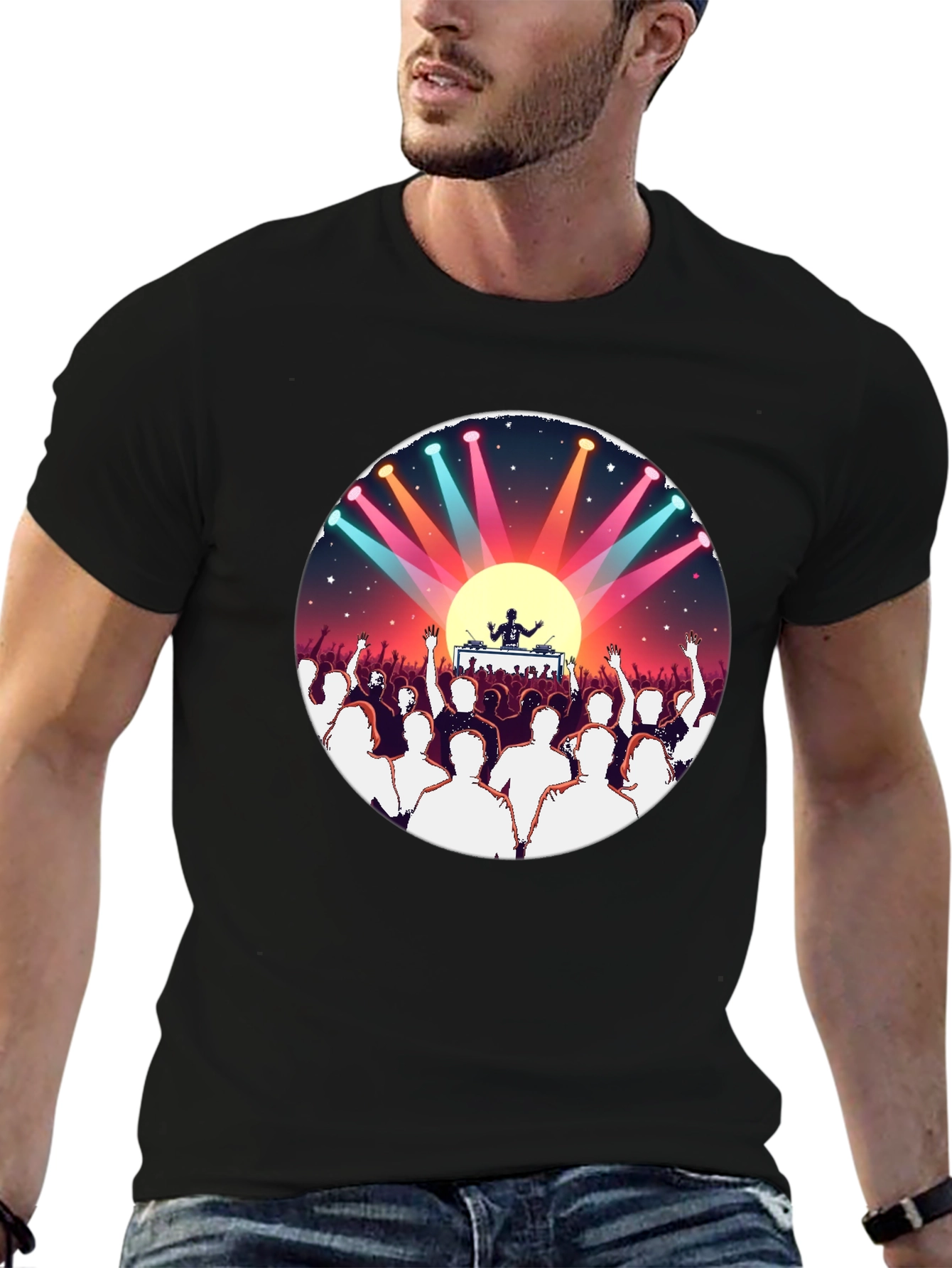 Black DJ Party Graphic T-Shirt view 6