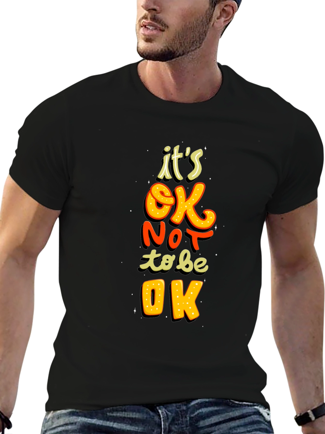 Black It's OK to Not Be OK Graphic Tee view 6