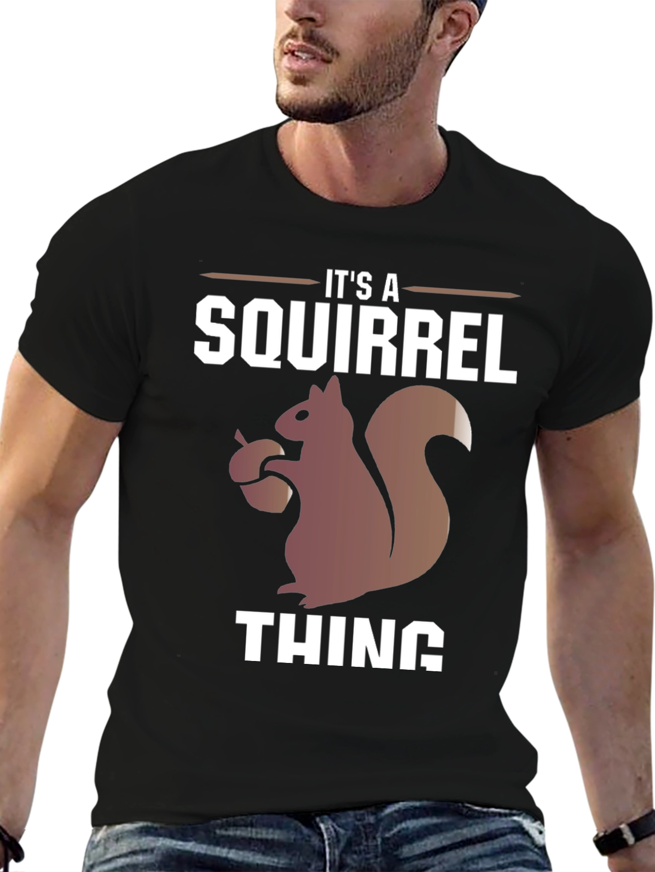 Black It's A Squirrel Thing Graphic Tee view 6