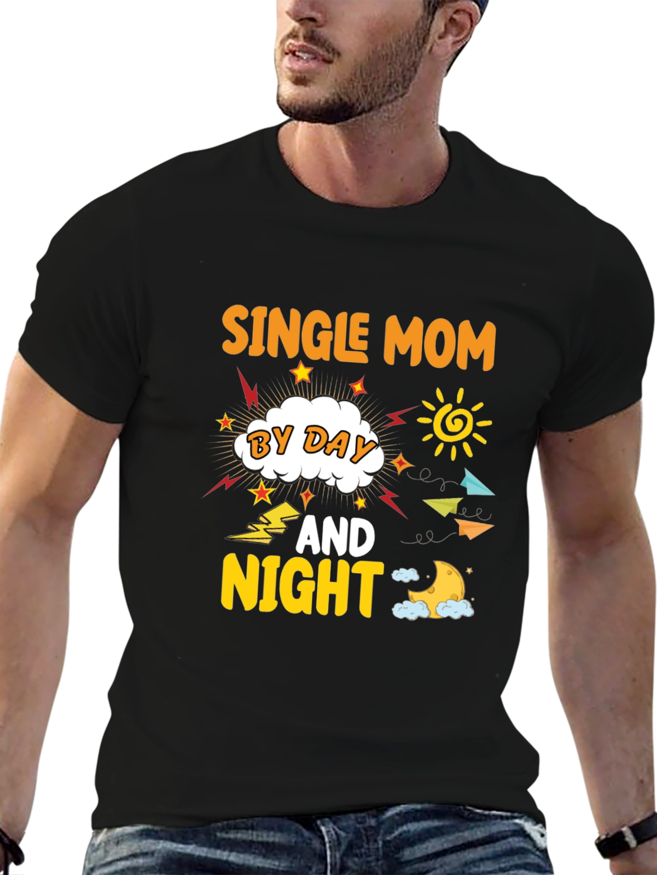 Black Single Mom By Day And Night T-Shirt view 6