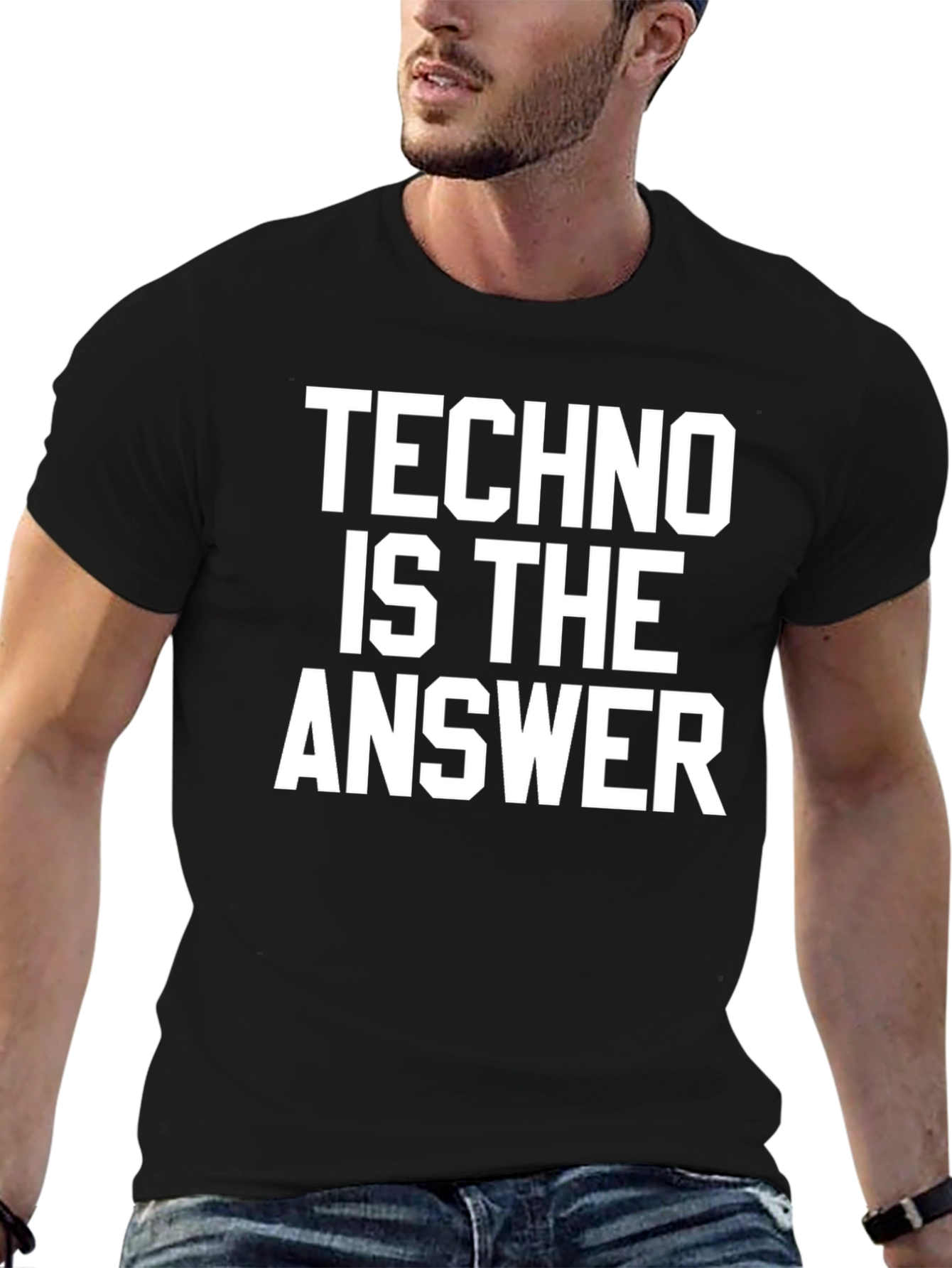Black Techno is the Answer Graphic Tee view 6