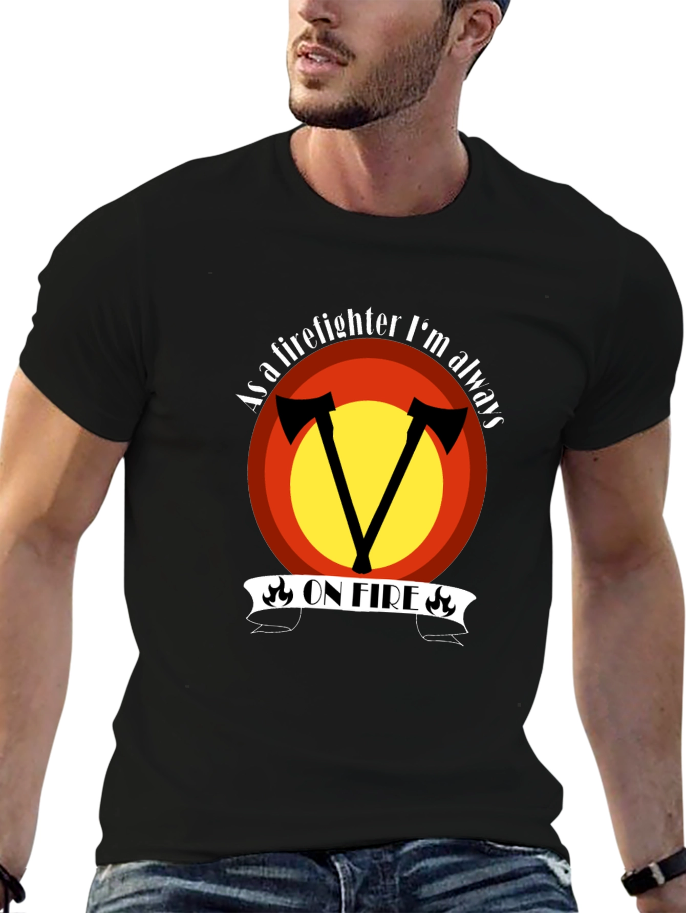 Firefighter On Fire Graphic Tee - 6