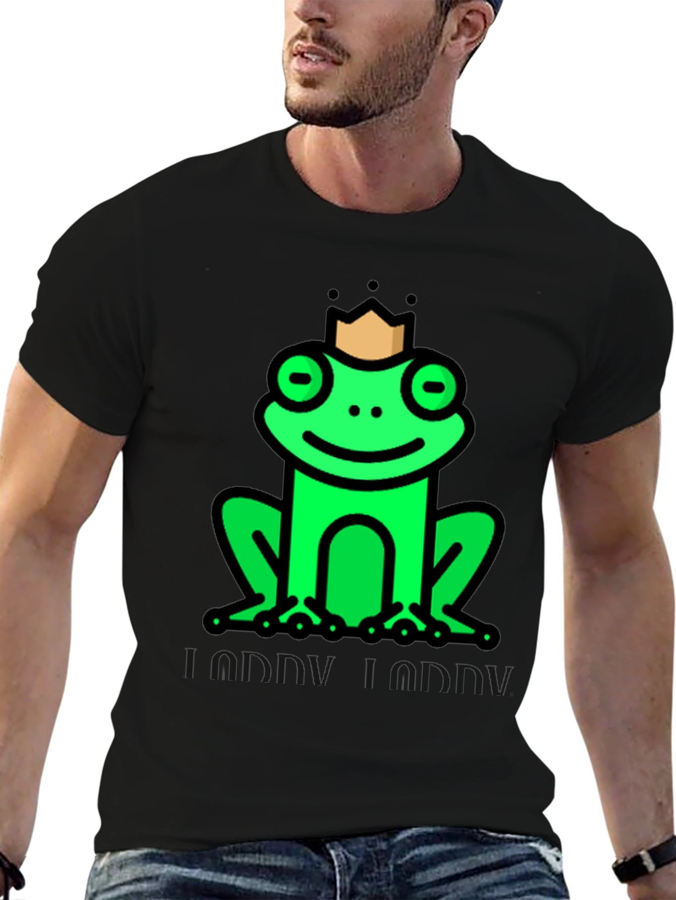 Black Frog Prince T-Shirt - Funny Graphic Tee view 6
