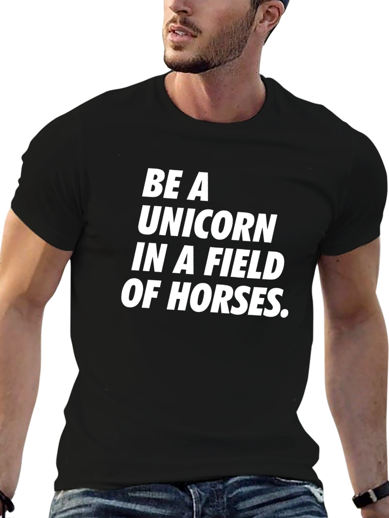 Black Be a Unicorn Graphic Tee - Black view 6