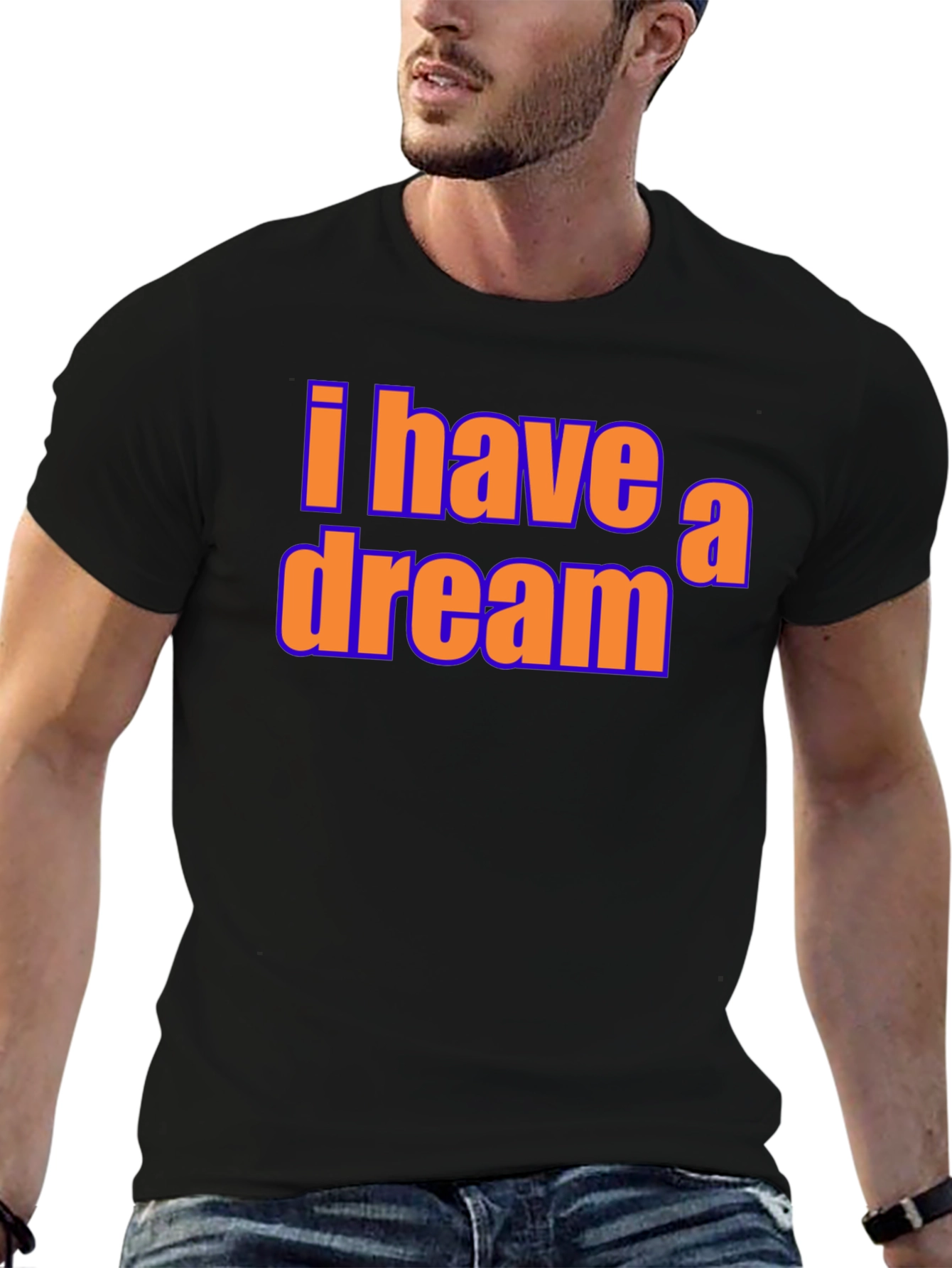 Black I Have A Dream Black T-Shirt view 6