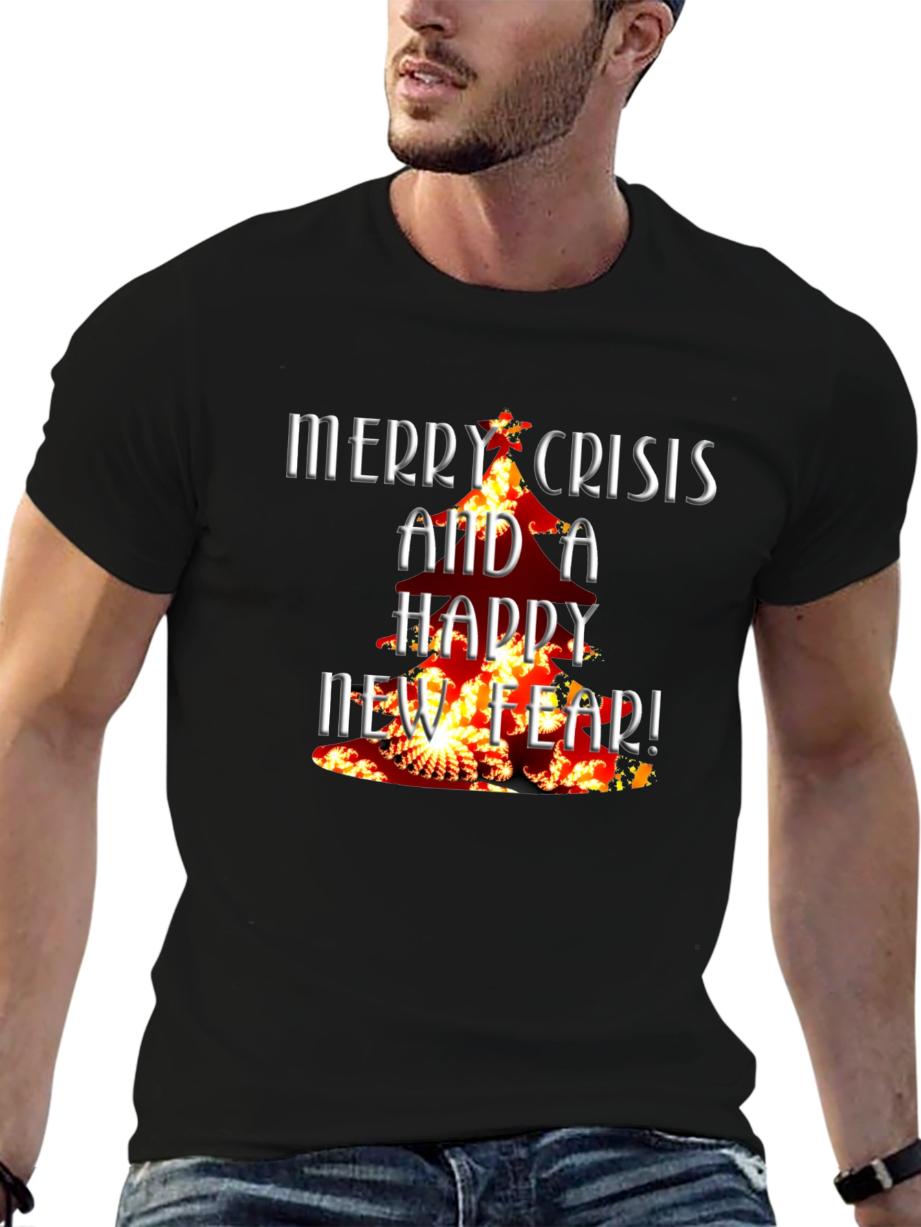 Black Merry Crisis T-Shirt - Dark Humor Tee view 6