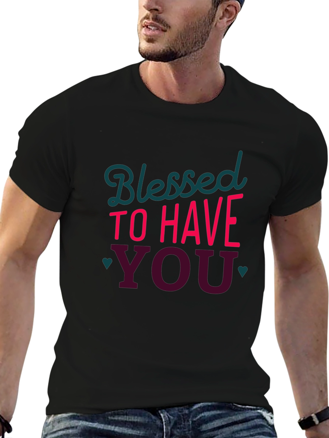 Black Blessed to Have You Graphic Tee view 6