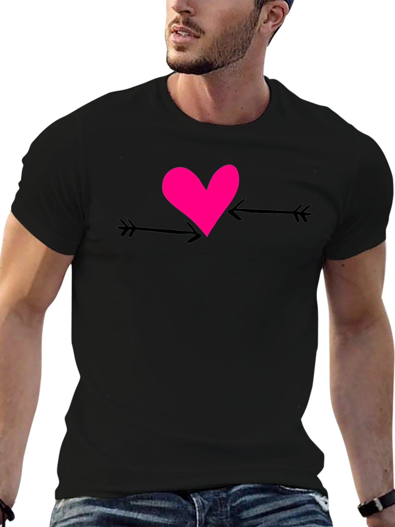 Black Heart Arrow Graphic Tee - Cupid's Love view 6