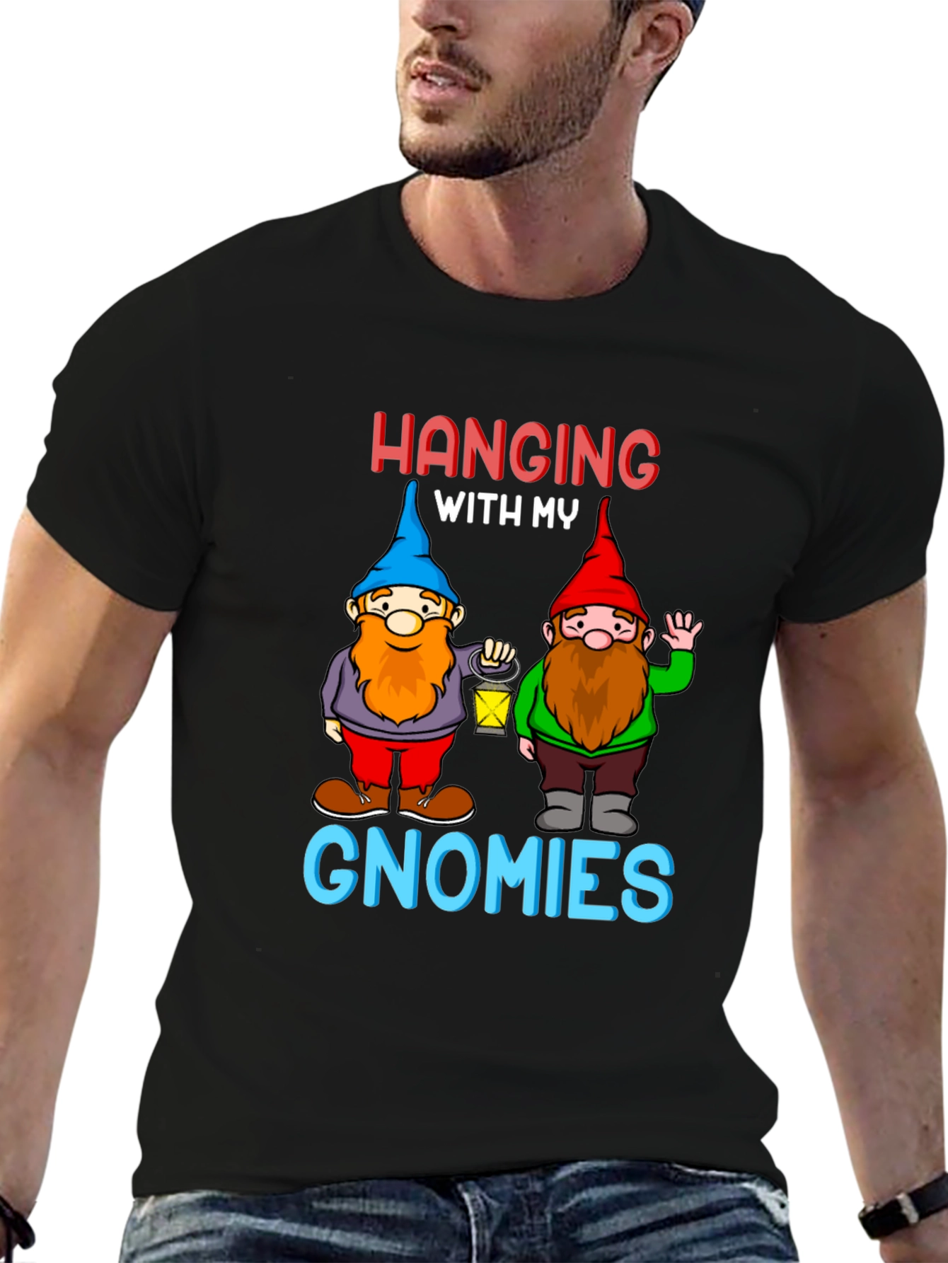 Hanging With My Gnomies Black T-Shirt - 6