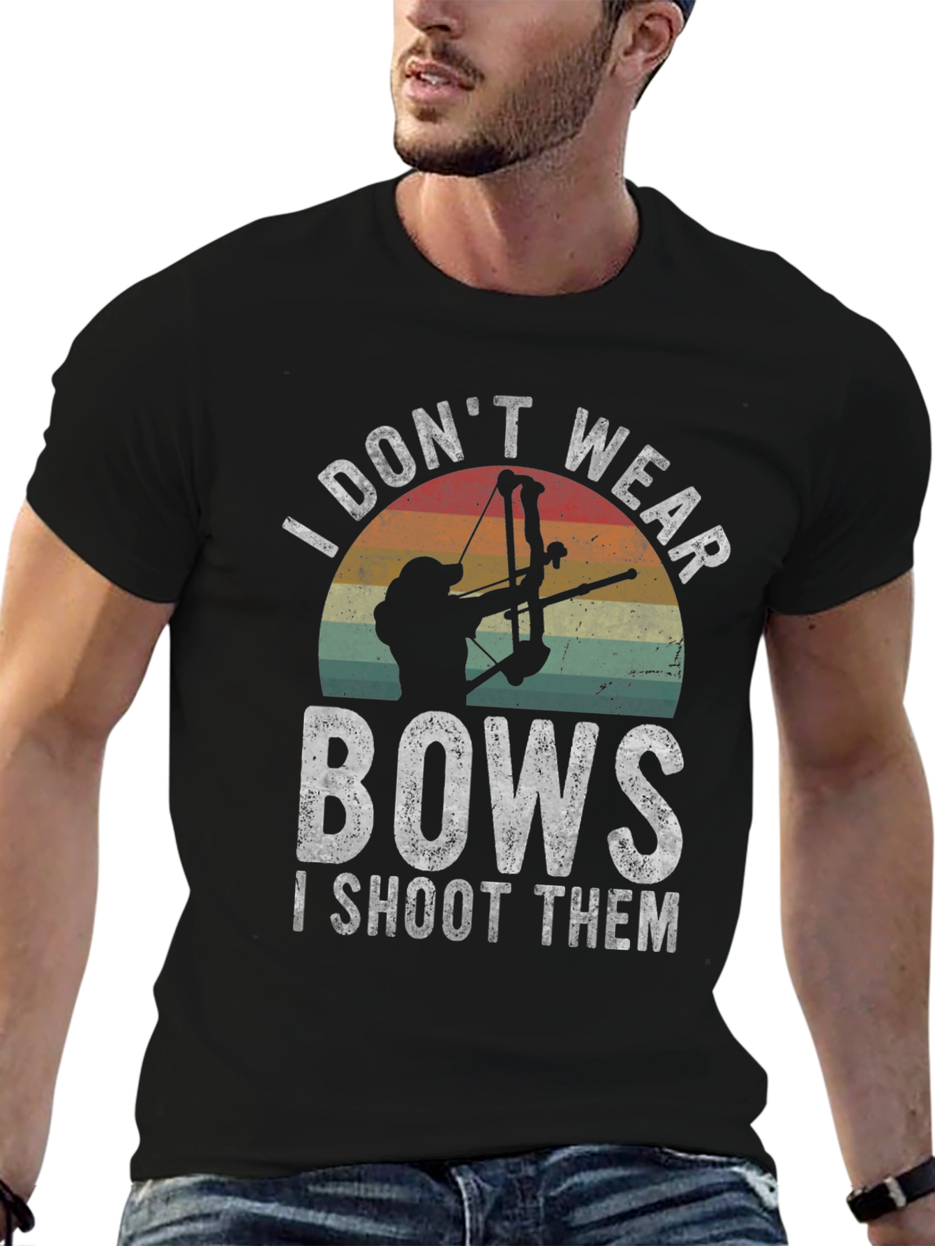 Black Archery T-Shirt - I Don't Wear Bows I Shoot Them view 6