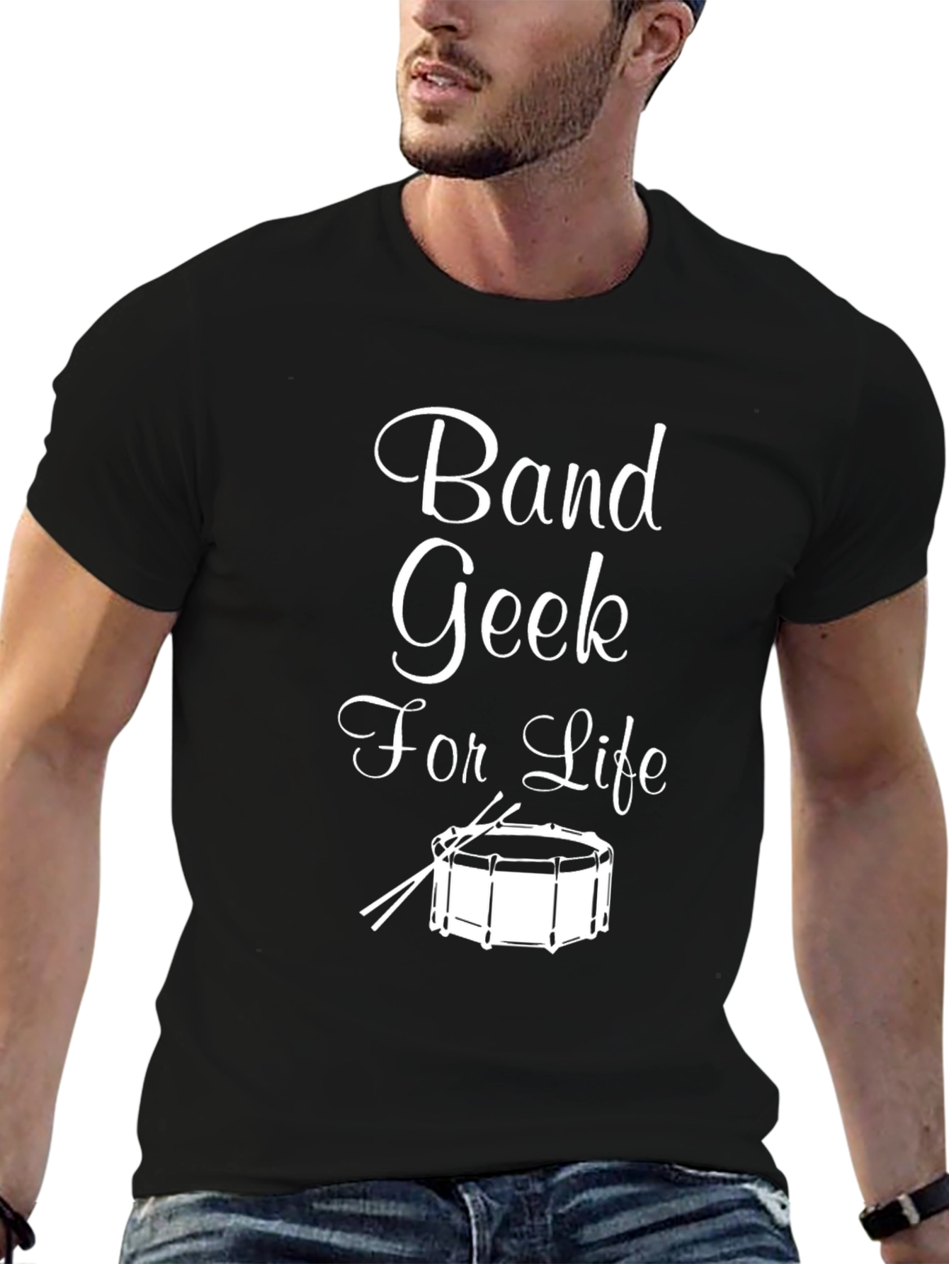 Black Band Geek For Life T-Shirt - Musician Apparel view 6