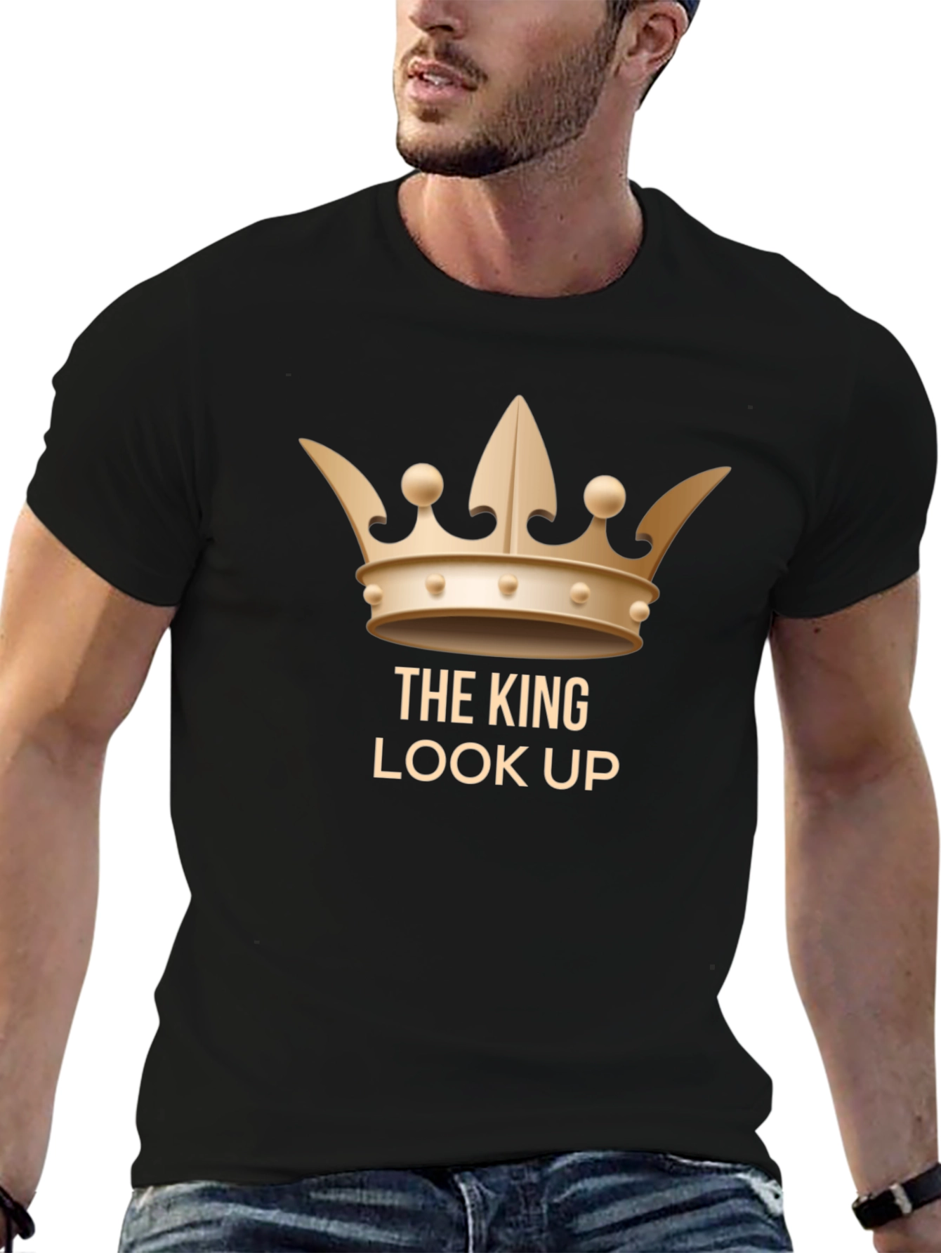 Black The King Look Up Black T-Shirt view 6