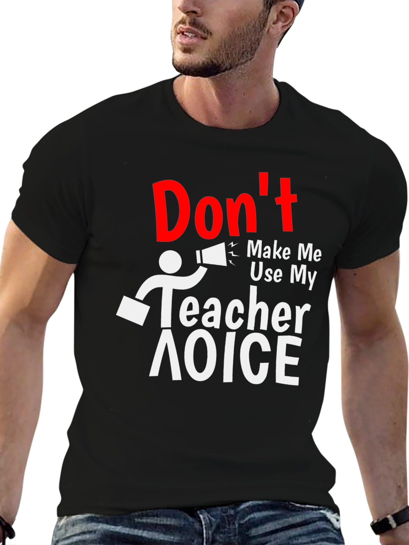 Black Don't Make Me Use My Teacher Voice T-Shirt view 6